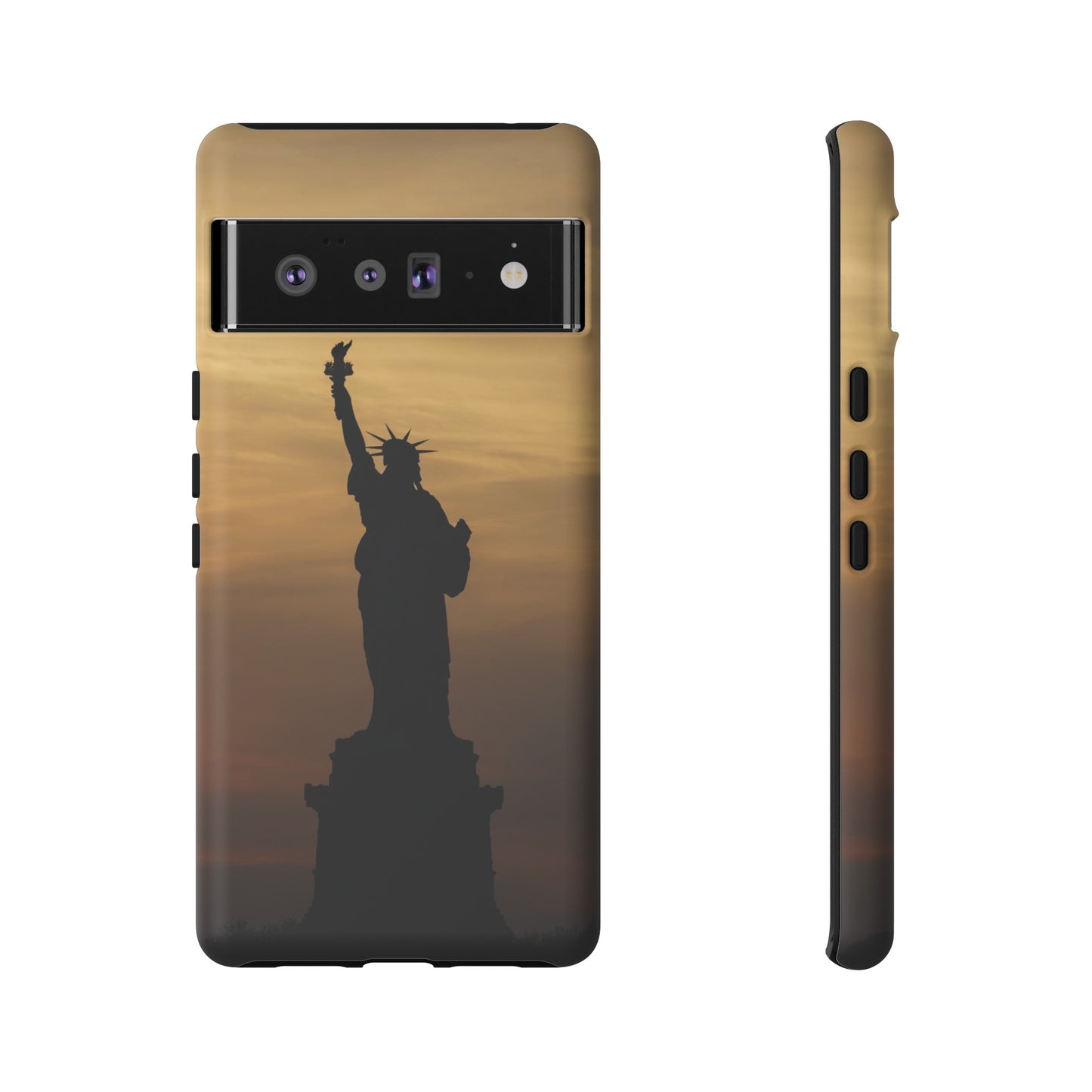 Silhouette Statue Of Liberty Wallpaper Phone Case | iPhone 15 Plus/ Pro, 14, 13, 12| Google Pixel 7, Pro, 5| Samsung Galaxy S23 All Major Phone Models