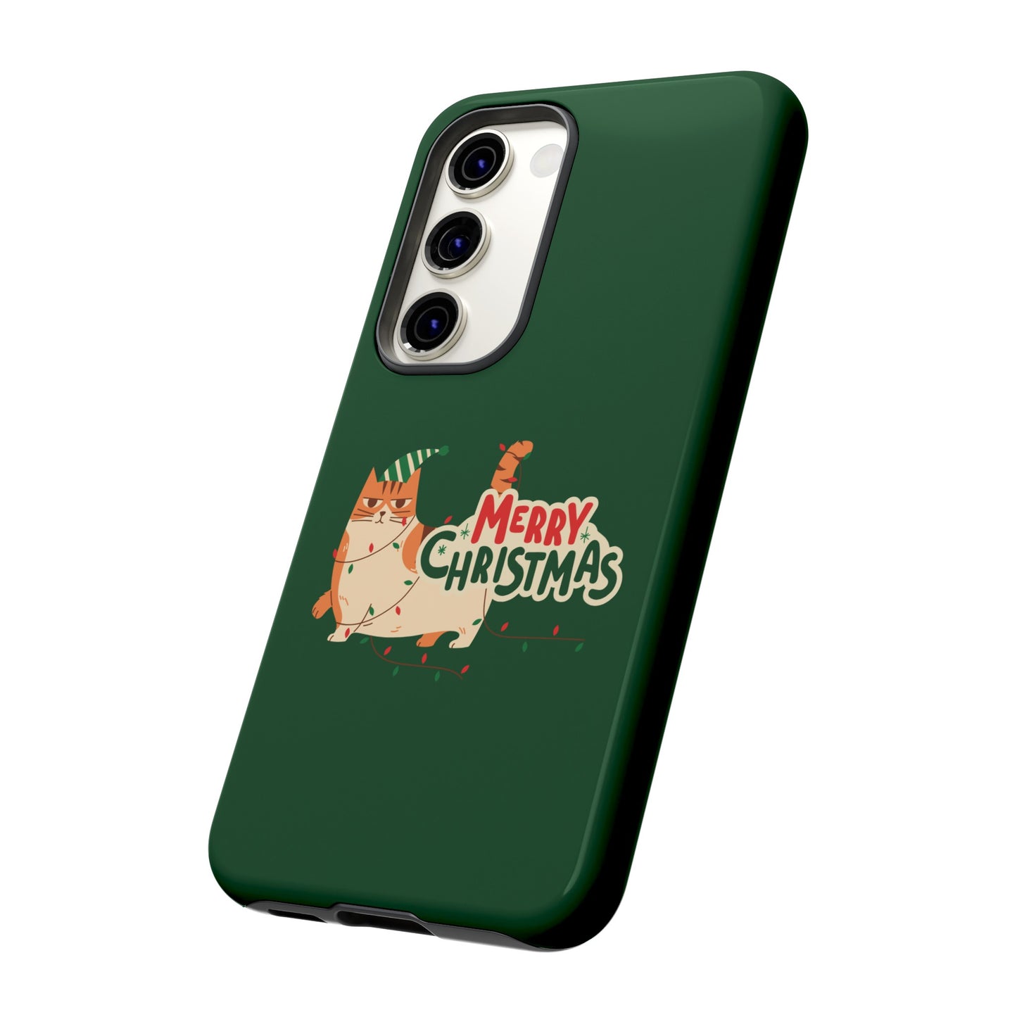 Cat Merry Christmas Phone Case | iPhone 15 Plus/ Pro, 14, 13, 12| Google Pixel 7, Pro, 5| Samsung Galaxy S23 All Major Phone Models