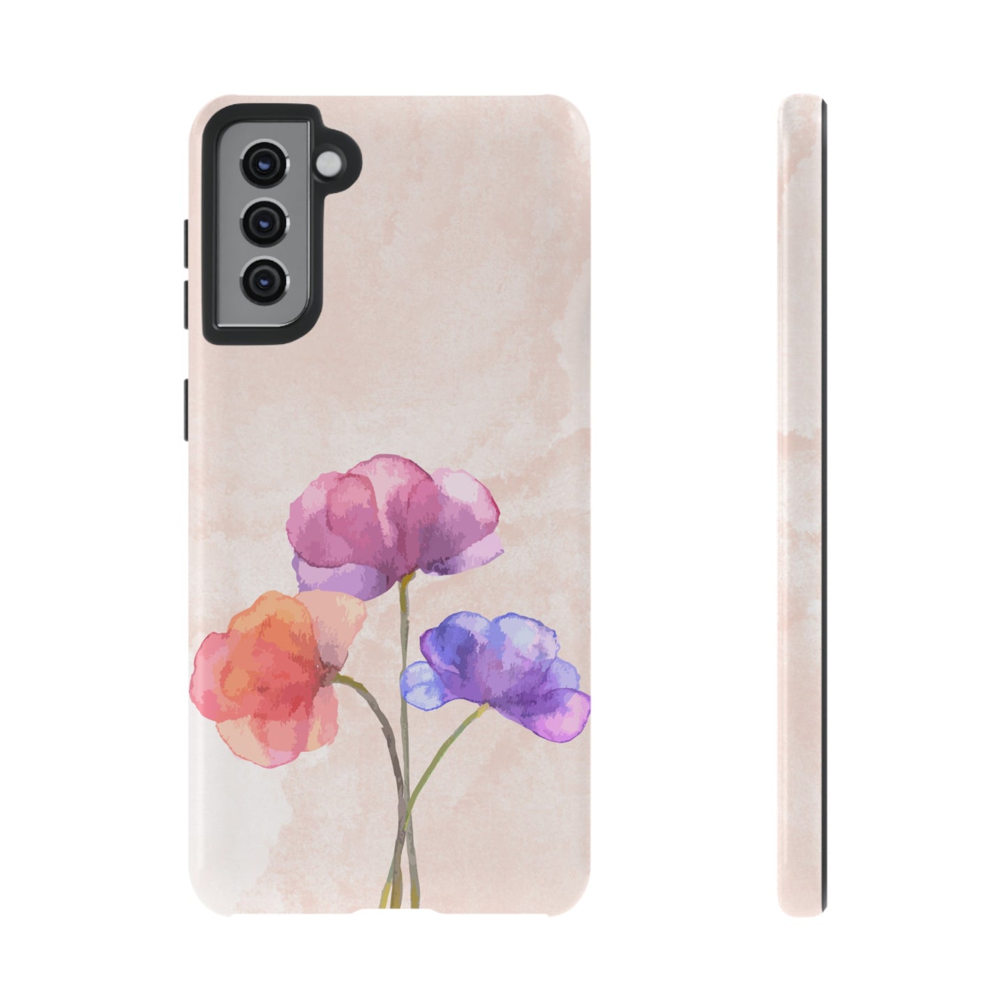 Three Flowers Wallpaper Phone Case | iPhone 15 Plus/ Pro, 14, 13, 12| Google Pixel 7, Pro, 5| Samsung Galaxy S23 All Major Phone Models