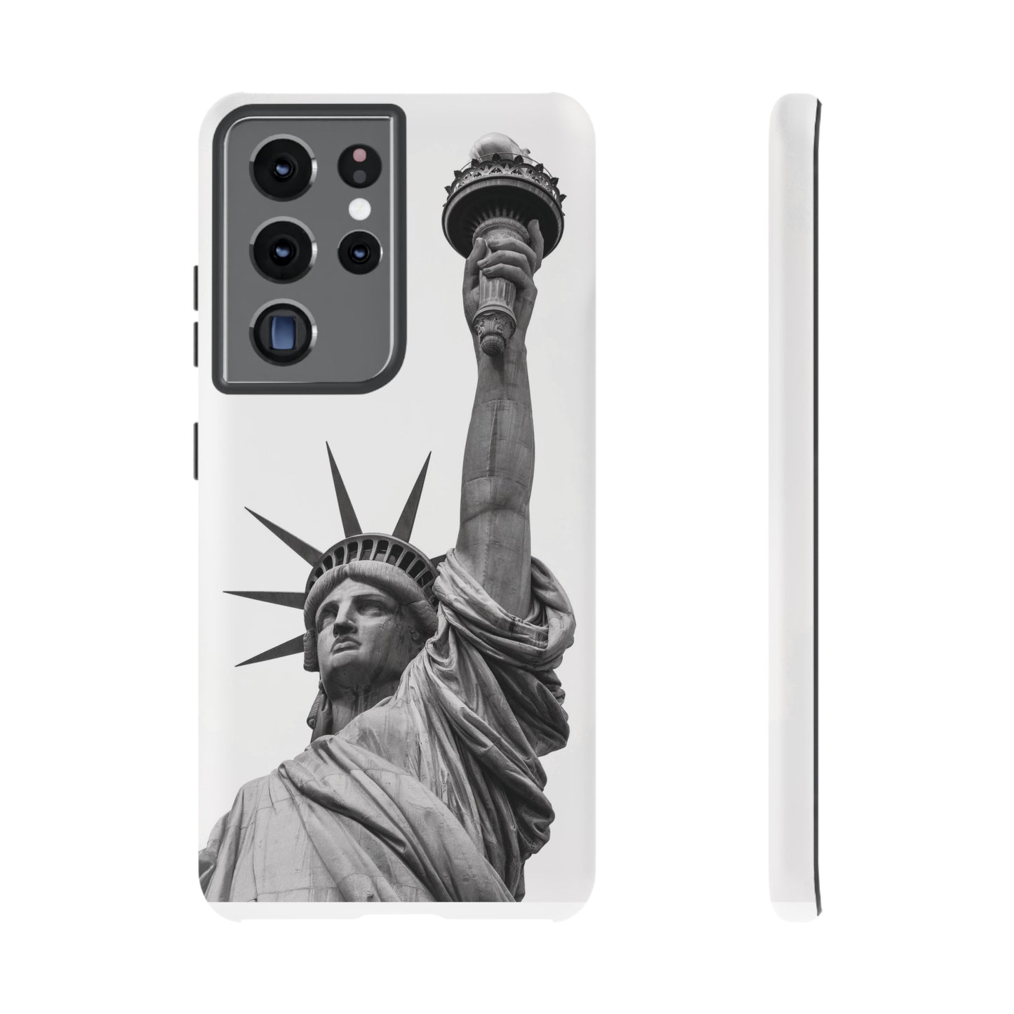 Black & White Statue of Liberty Wallpaper Phone Case | iPhone 15 Plus/ Pro, 14, 13, 12| Google Pixel 7, Pro, 5| Samsung Galaxy S23 All Major Phone Models