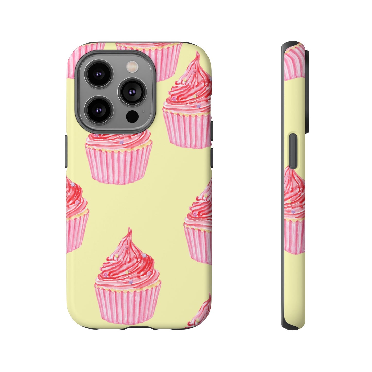 Pink Cupcake Wallpaper Phone Case | iPhone 15 Plus/ Pro, 14, 13, 12| Google Pixel 7, Pro, 5| Samsung Galaxy S23 All Major Phone Models