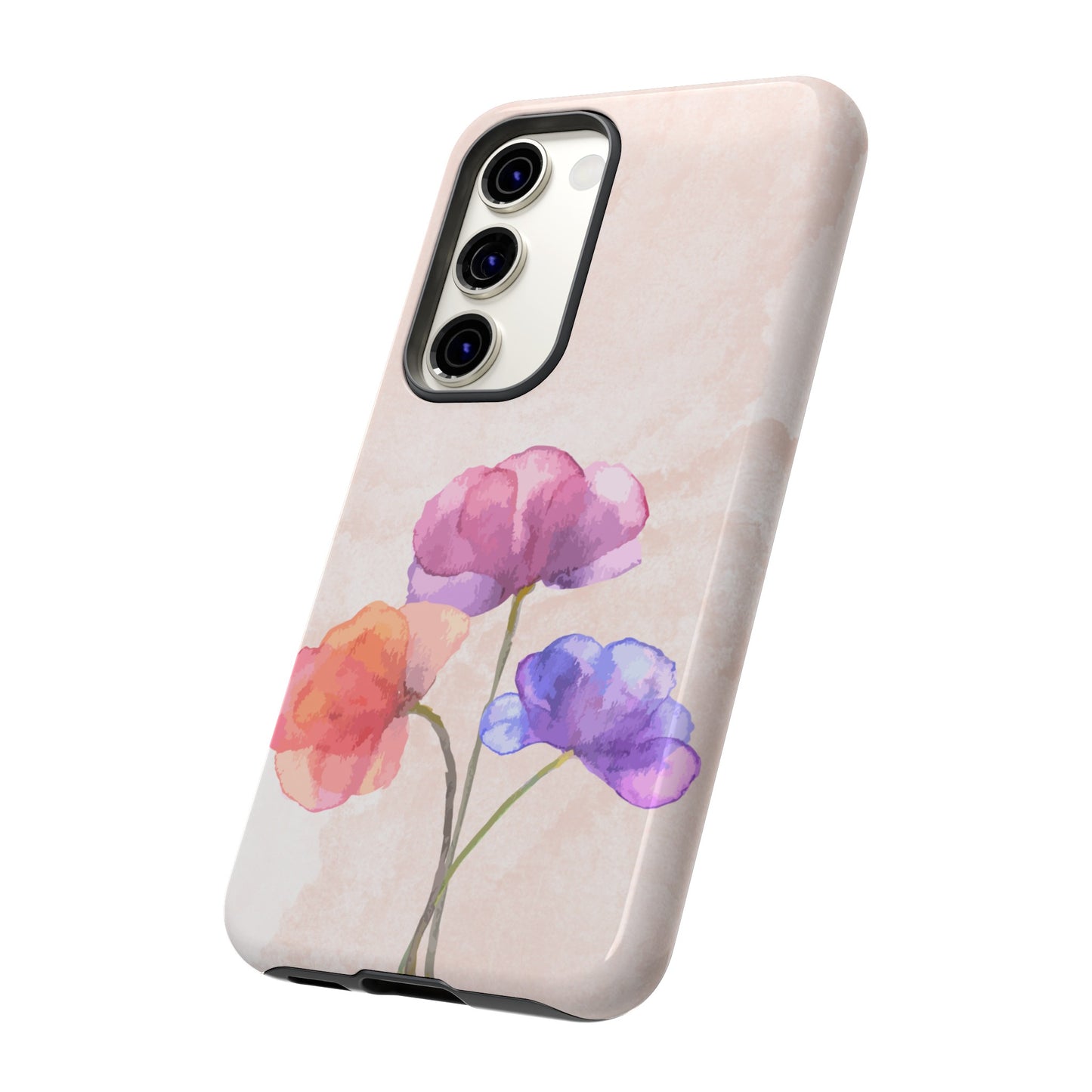 Three Flowers Wallpaper Phone Case | iPhone 15 Plus/ Pro, 14, 13, 12| Google Pixel 7, Pro, 5| Samsung Galaxy S23 All Major Phone Models