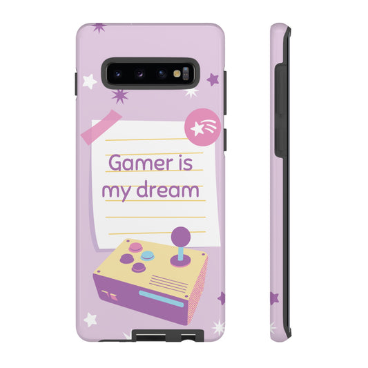 Gamer Is My Dream Job Wallpaper Phone Case | iPhone 15 Plus/ Pro, 14, 13, 12| Google Pixel 7, Pro, 5| Samsung Galaxy S23 All Major Phone Models