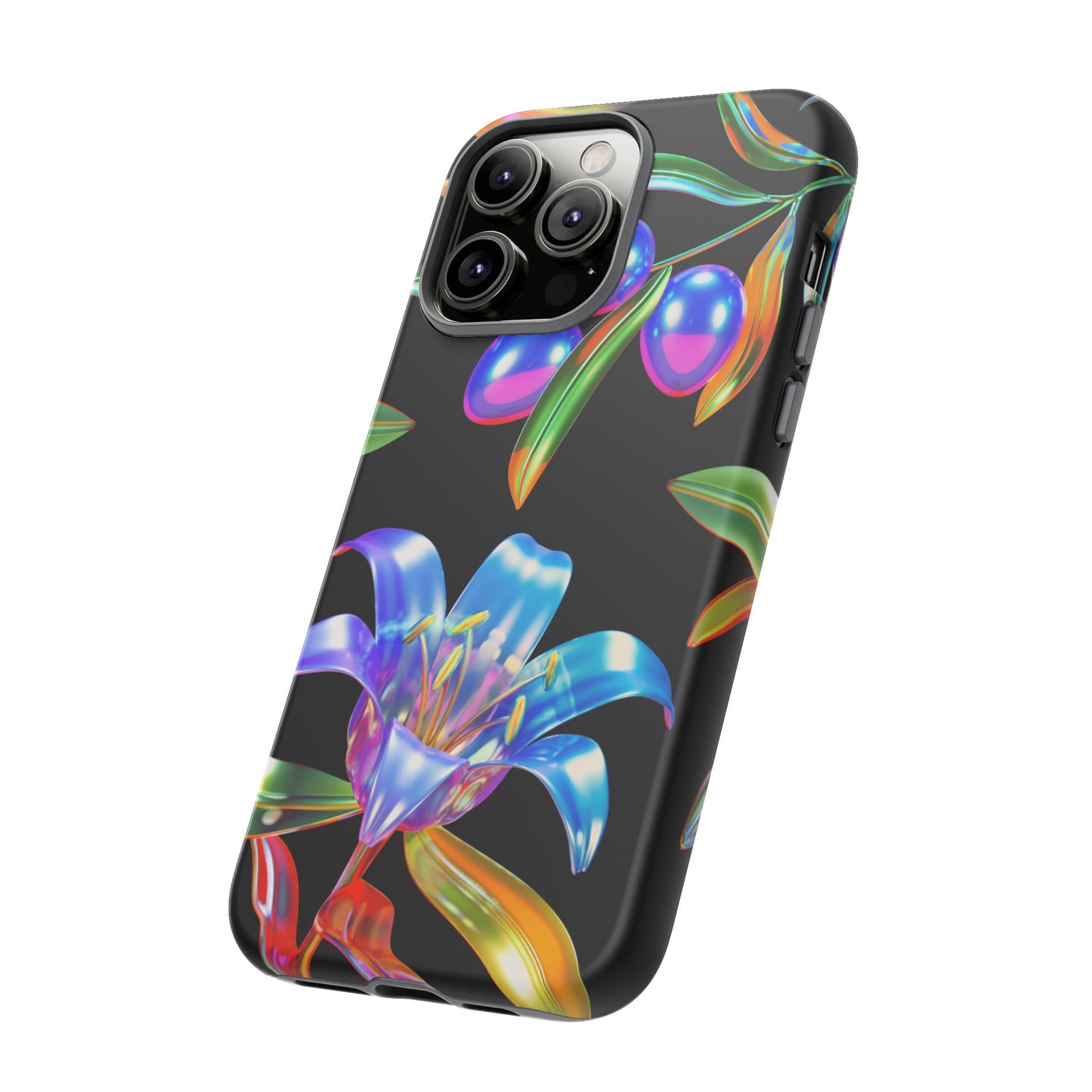 Metallic Flowers Phone Case | iPhone 15 Plus/ Pro, 14, 13, 12| Google Pixel 7, Pro, 5| Samsung Galaxy S23 All Major Phone Models