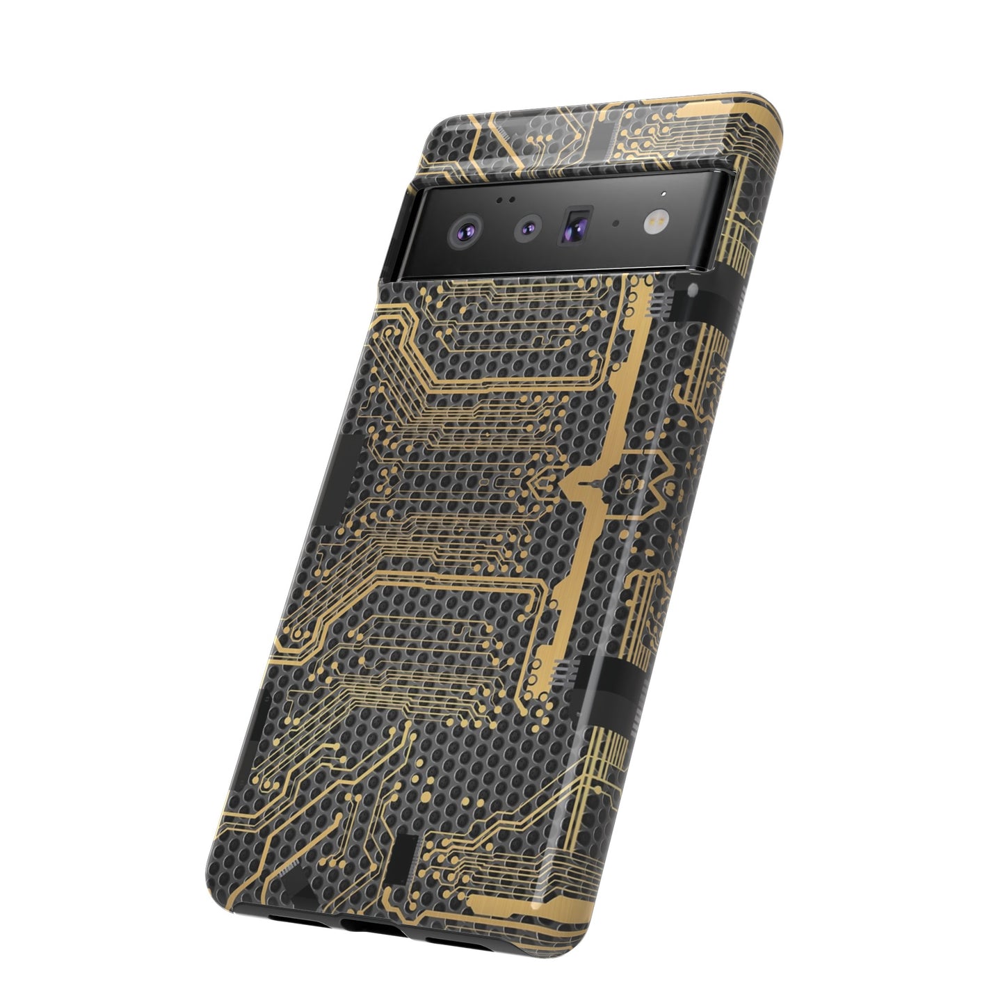 Golden Circuit Board Wallpaper Phone Case | iPhone 15 Plus/ Pro, 14, 13, 12| Google Pixel 7, Pro, 5| Samsung Galaxy S23 All Major Phone Models