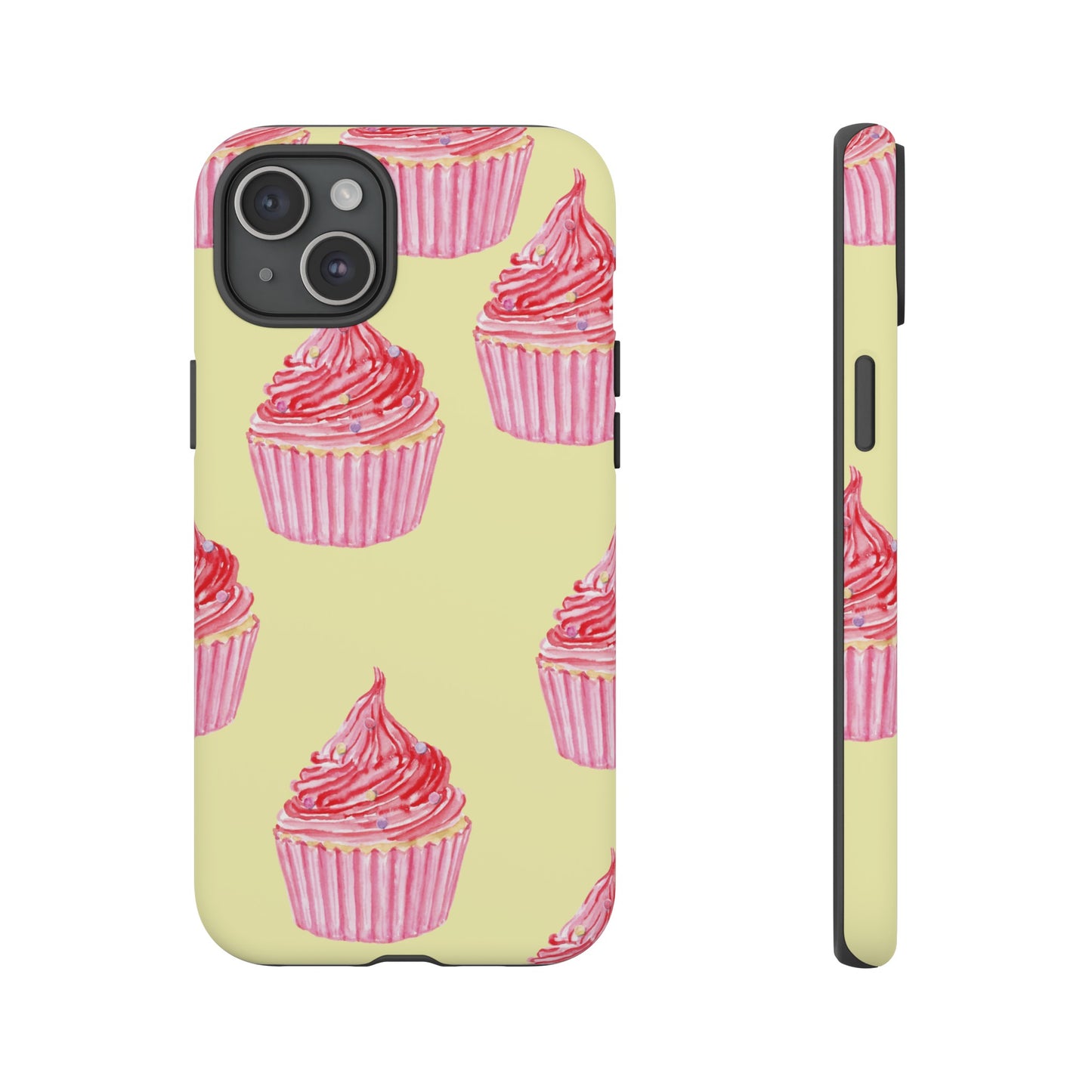 Pink Cupcake Wallpaper Phone Case | iPhone 15 Plus/ Pro, 14, 13, 12| Google Pixel 7, Pro, 5| Samsung Galaxy S23 All Major Phone Models