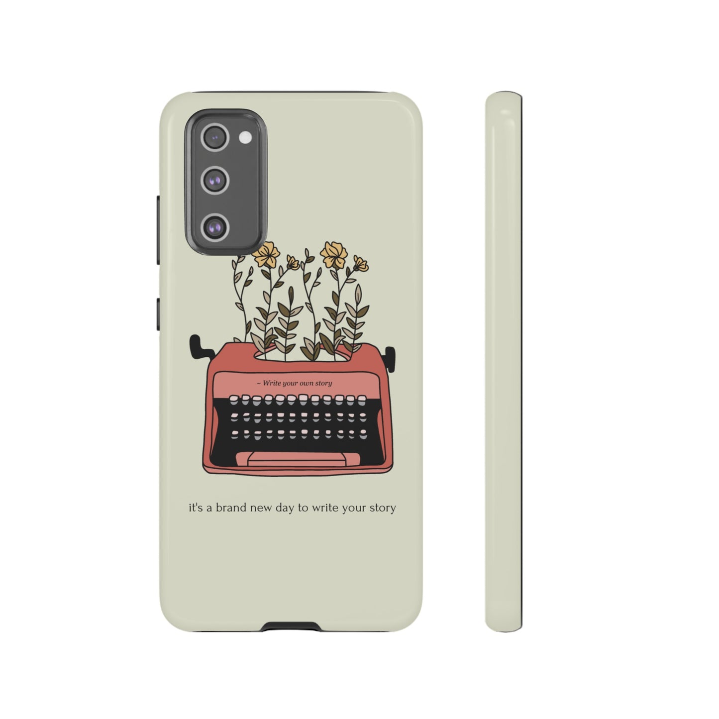 Flower Typewriter Phone Case | iPhone 15 Plus/ Pro, 14, 13, 12| Google Pixel 7, Pro, 5| Samsung Galaxy S23 All Major Phone Models