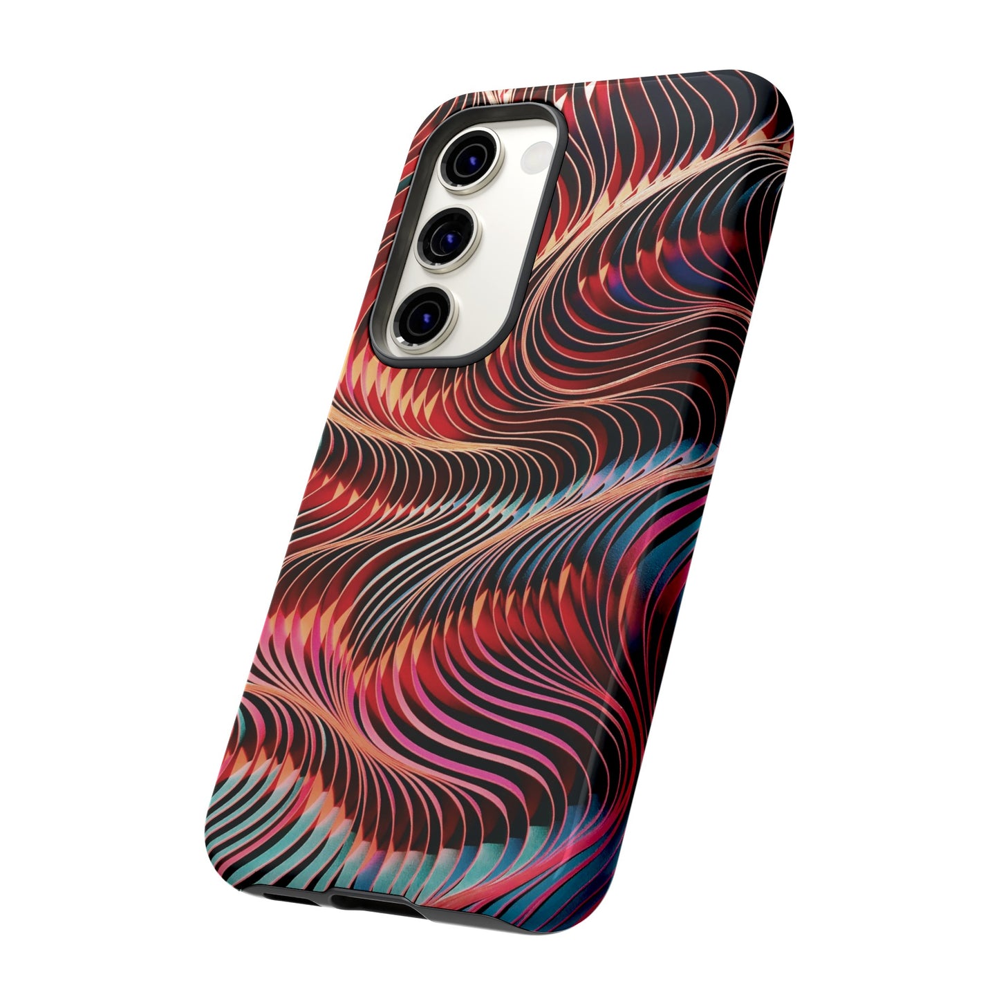 Wavy Crimson Abstract Wallpaper Phone Case|iPhone 15 Plus/ Pro, 14, 13, 12|Google Pixel 7, Pro, 5| Samsung Galaxy S23 All Major Phone Models