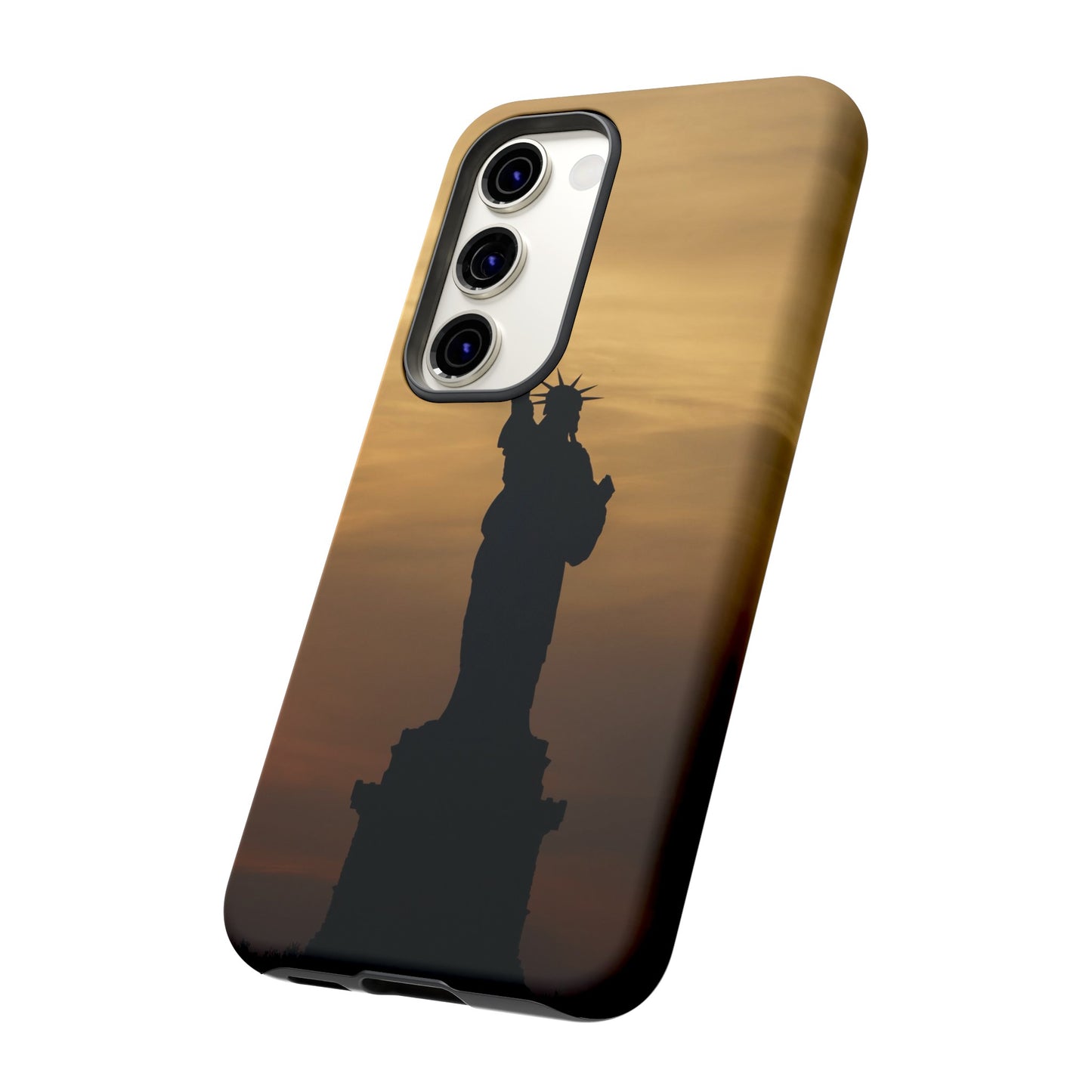 Silhouette Statue Of Liberty Wallpaper Phone Case | iPhone 15 Plus/ Pro, 14, 13, 12| Google Pixel 7, Pro, 5| Samsung Galaxy S23 All Major Phone Models