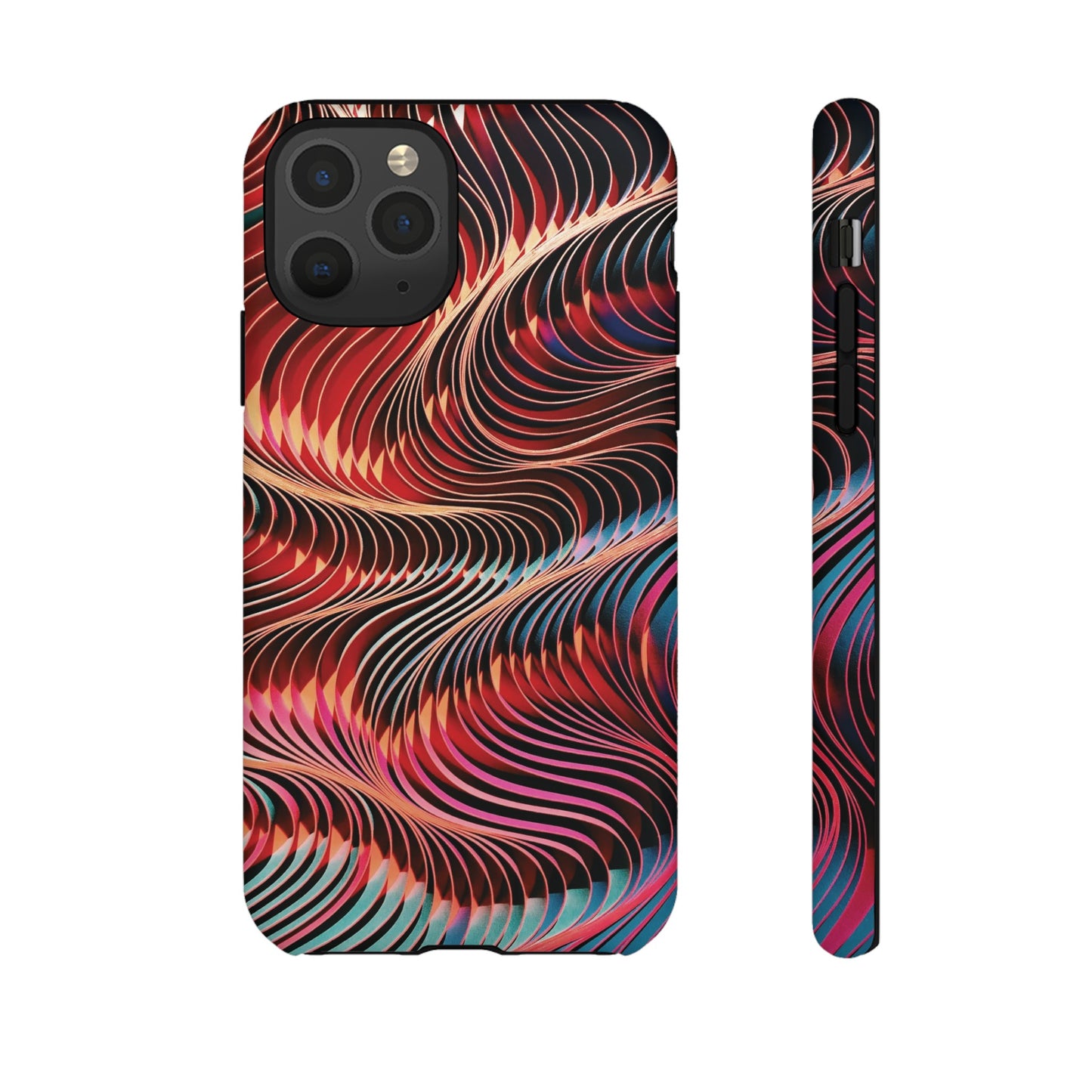 Wavy Crimson Abstract Wallpaper Phone Case|iPhone 15 Plus/ Pro, 14, 13, 12|Google Pixel 7, Pro, 5| Samsung Galaxy S23 All Major Phone Models