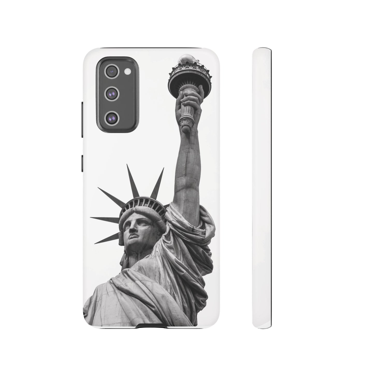 Black & White Statue of Liberty Wallpaper Phone Case | iPhone 15 Plus/ Pro, 14, 13, 12| Google Pixel 7, Pro, 5| Samsung Galaxy S23 All Major Phone Models