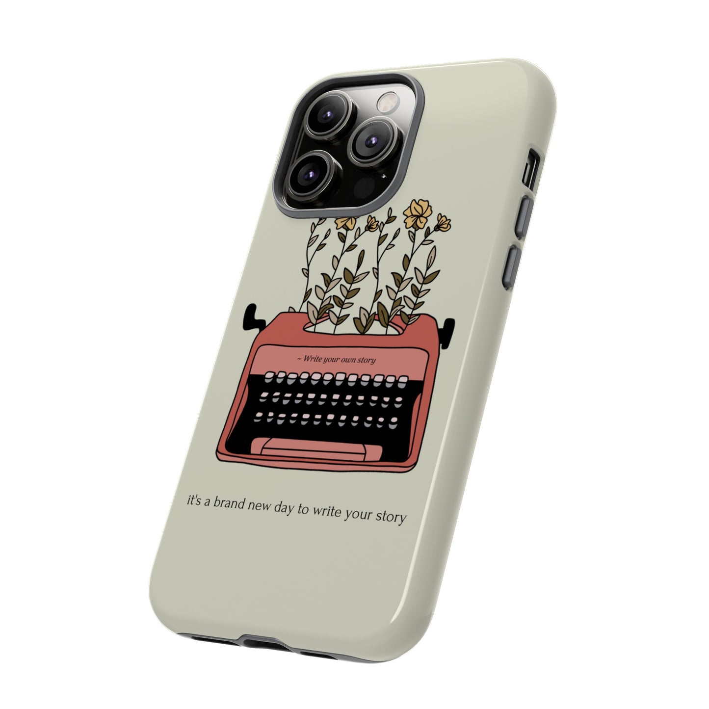 Flower Typewriter Phone Case | iPhone 15 Plus/ Pro, 14, 13, 12| Google Pixel 7, Pro, 5| Samsung Galaxy S23 All Major Phone Models