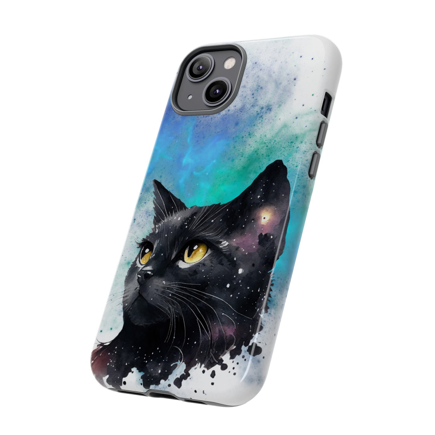 Cosmic Black Cat Phone Case | iPhone 15 Plus/ Pro, 14, 13, 12| Google Pixel 7, Pro, 5| Samsung Galaxy S23 All Major Phone Models