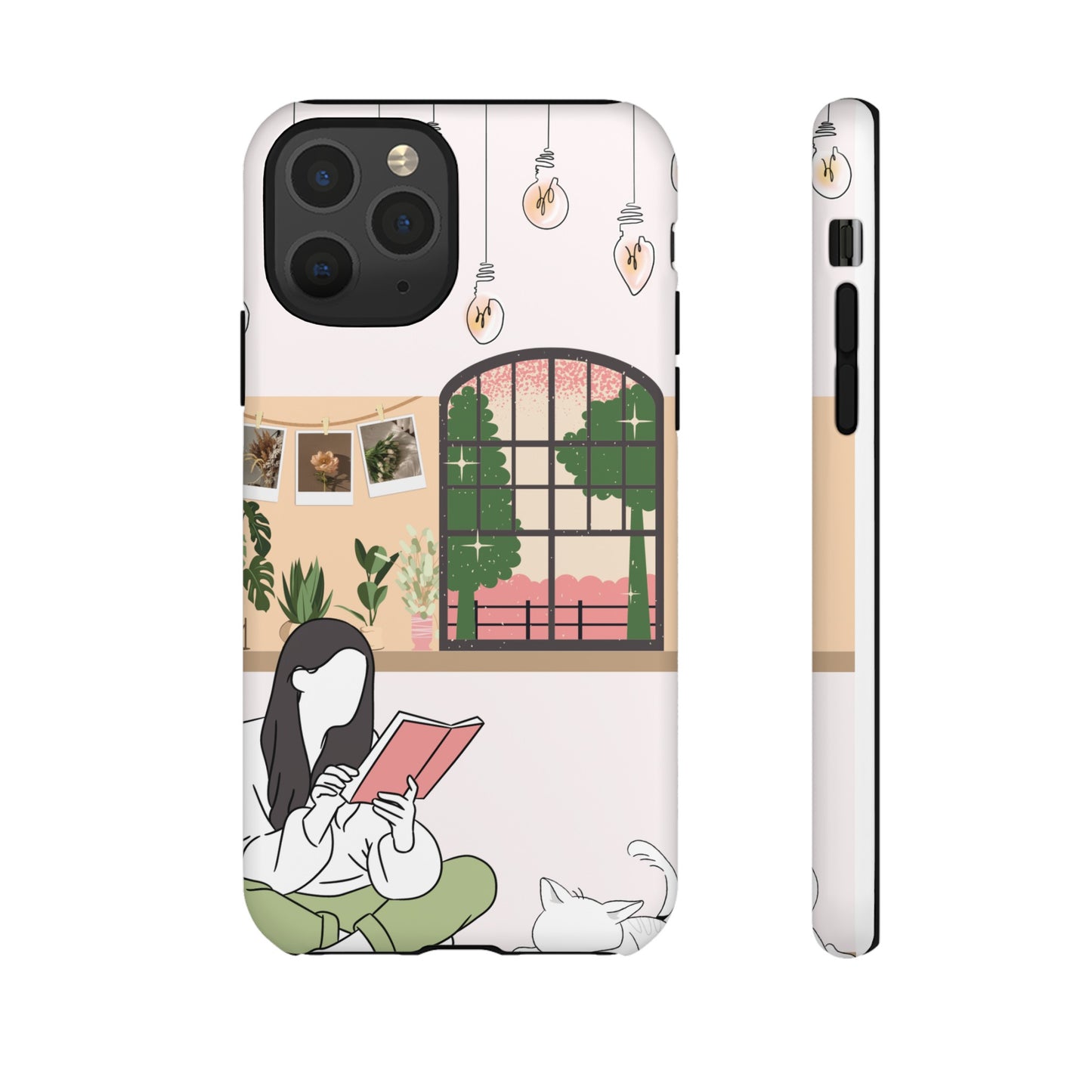 Girl and Cat Wallpaper Phone Case | iPhone 15 Plus/ Pro, 14, 13, 12| Google Pixel 7, Pro, 5| Samsung Galaxy S23 All Major Phone Models