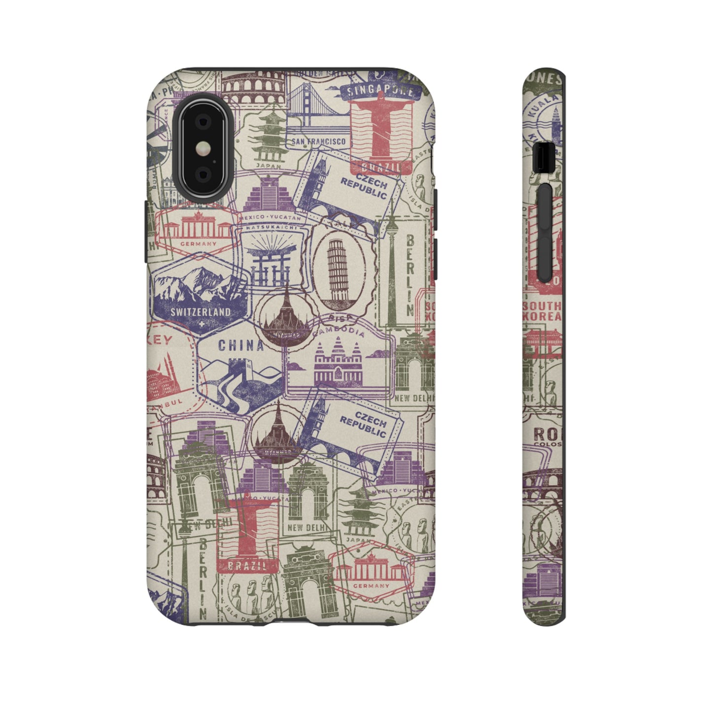 Travel Stamp Wallpaper Phone Case | iPhone 15 Plus/ Pro, 14, 13, 12| Google Pixel 7, Pro, 5| Samsung Galaxy S23 All Major Phone Models