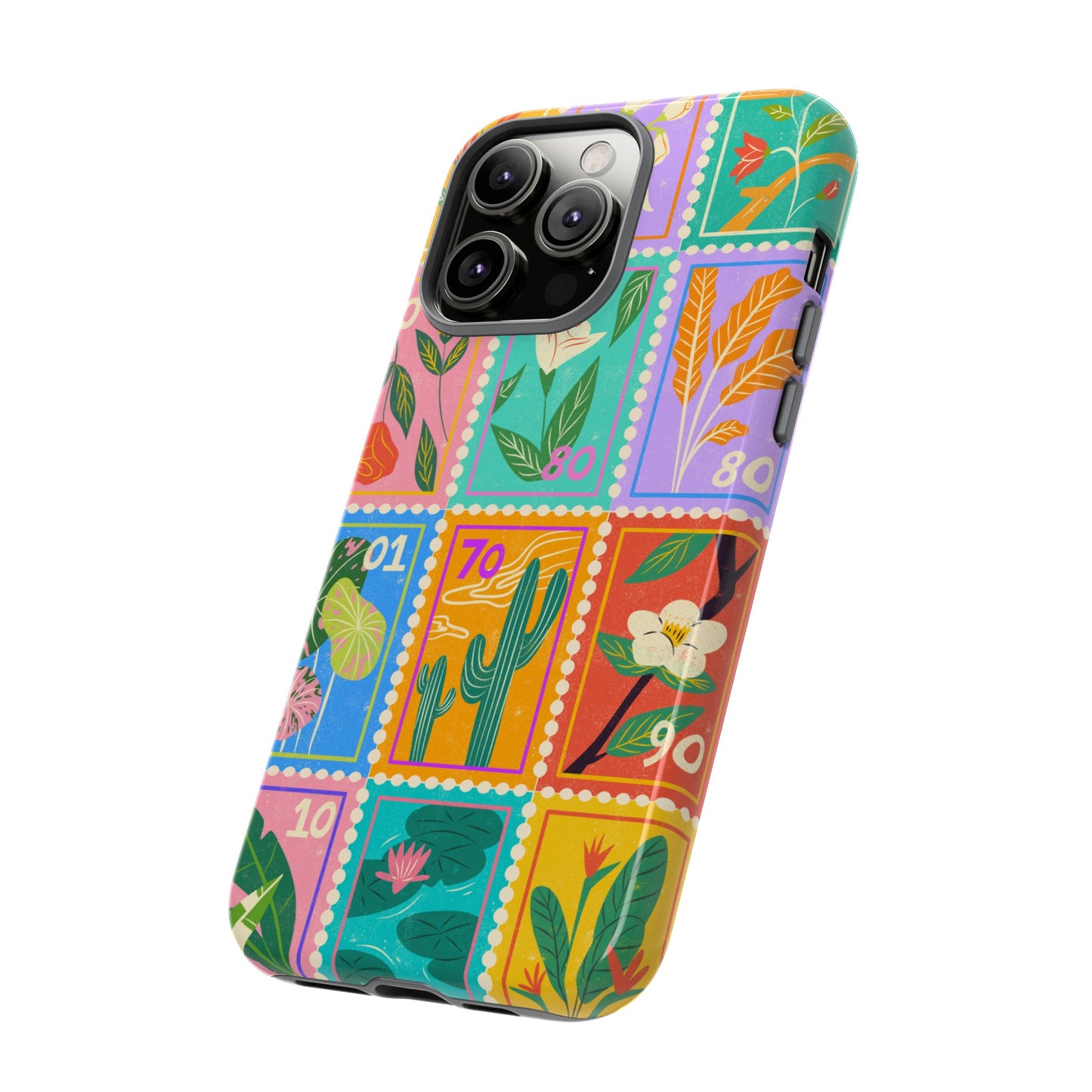 Flower Stamps Phone Case | iPhone 15 Plus/ Pro, 14, 13, 12| Google Pixel 7, Pro, 5| Samsung Galaxy S23 All Major Phone Models