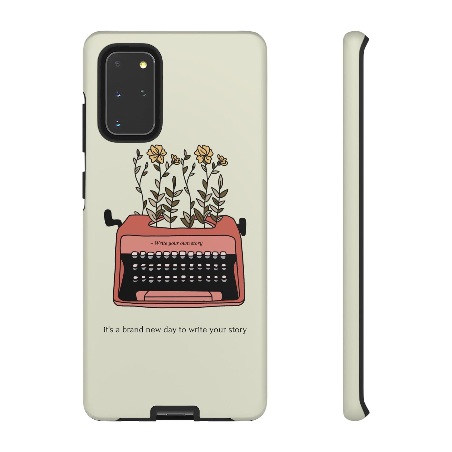 Flower Typewriter Phone Case | iPhone 15 Plus/ Pro, 14, 13, 12| Google Pixel 7, Pro, 5| Samsung Galaxy S23 All Major Phone Models