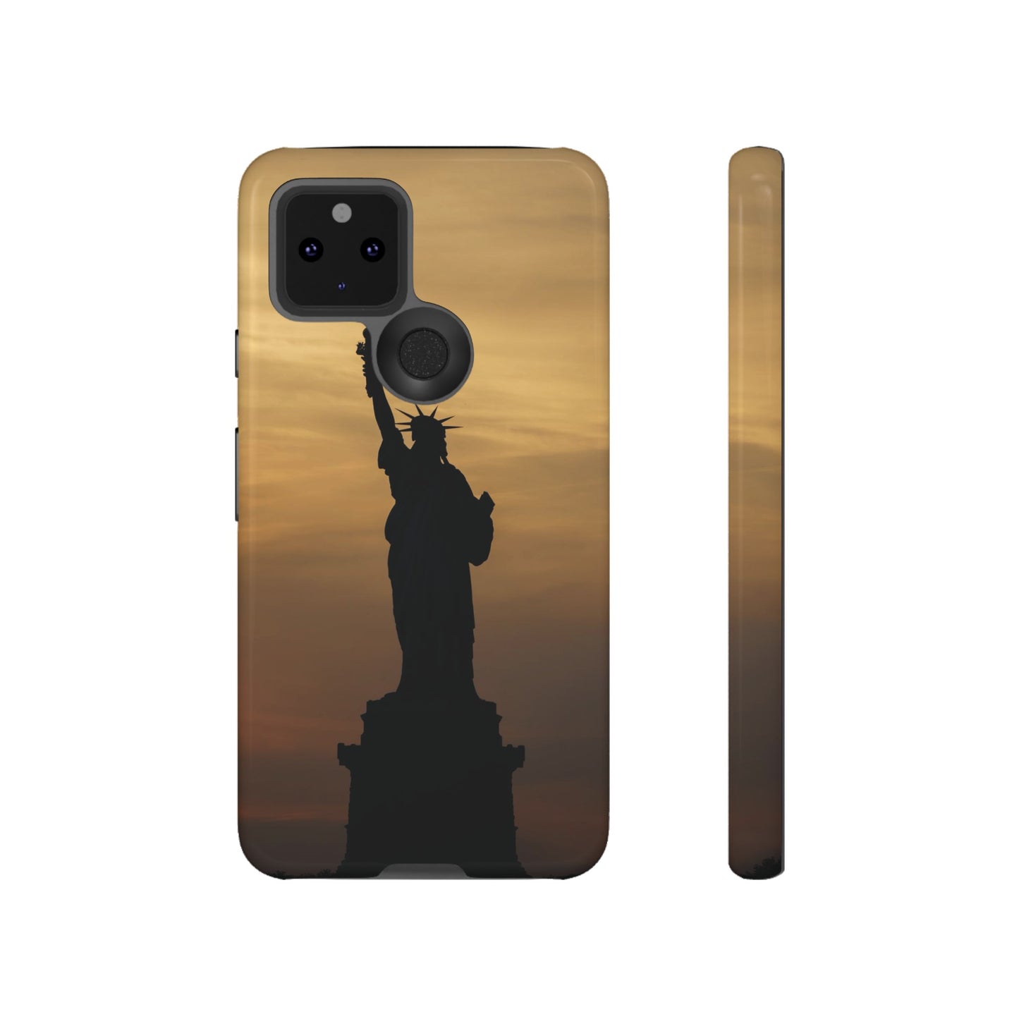 Silhouette Statue Of Liberty Wallpaper Phone Case | iPhone 15 Plus/ Pro, 14, 13, 12| Google Pixel 7, Pro, 5| Samsung Galaxy S23 All Major Phone Models