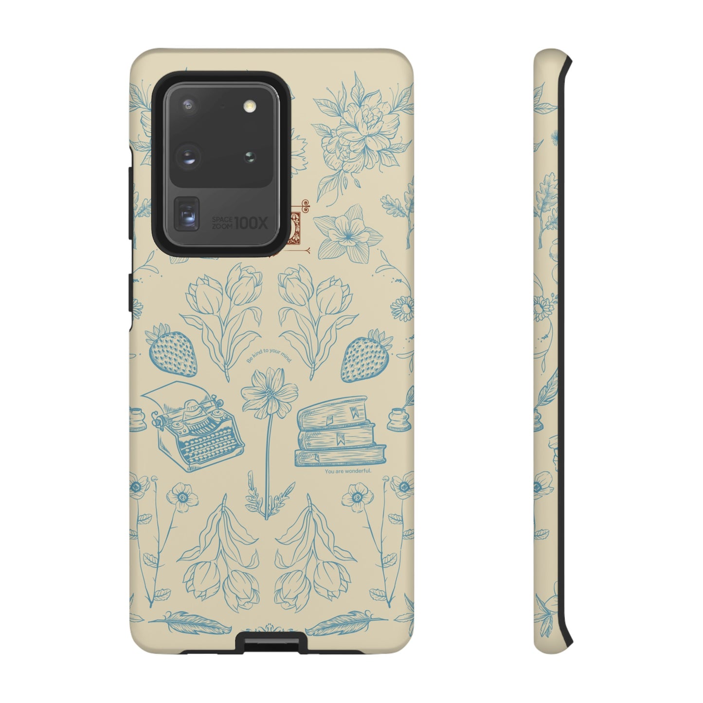 Typewriter Among The Flowers Phone Case | iPhone 15 Plus/ Pro, 14, 13, 12| Google Pixel 7, Pro, 5| Samsung Galaxy S23 All Major Phone Models