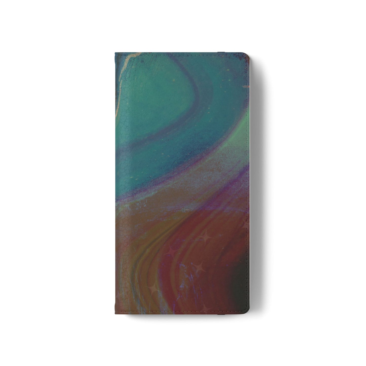 Abstract Resin Swirl Folio Flip Case | Credit Card Holder| iPhone 13, 12, 11| Samsung S22 & S21
