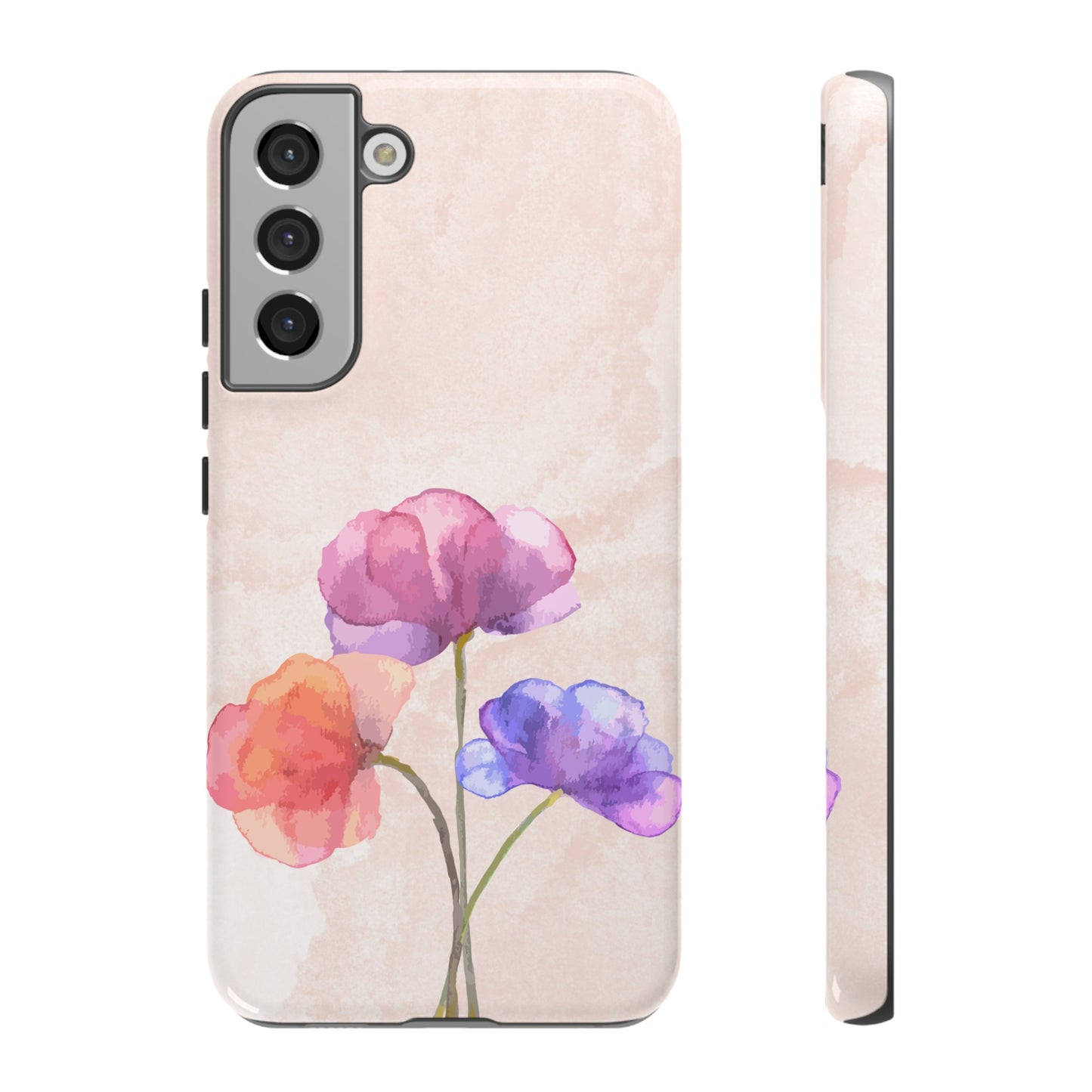 Three Flowers Wallpaper Phone Case | iPhone 15 Plus/ Pro, 14, 13, 12| Google Pixel 7, Pro, 5| Samsung Galaxy S23 All Major Phone Models