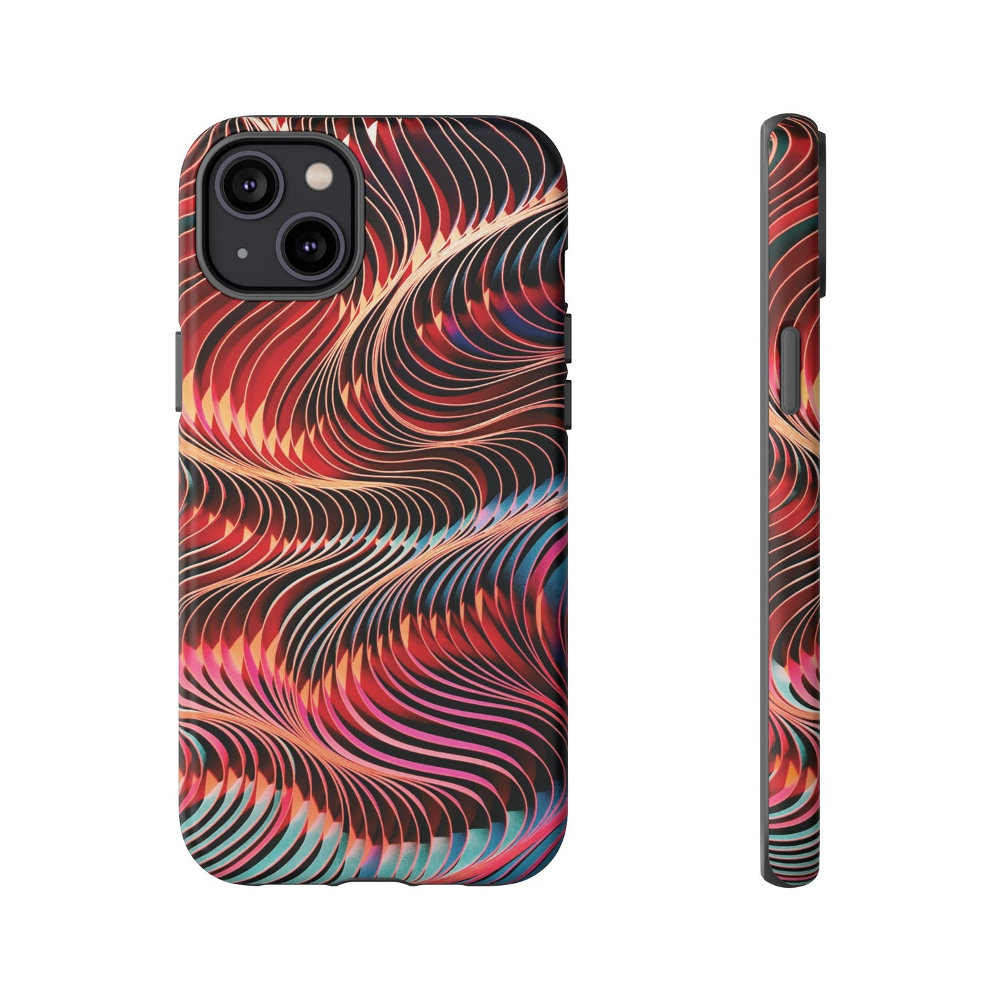 Wavy Crimson Abstract Wallpaper Phone Case|iPhone 15 Plus/ Pro, 14, 13, 12|Google Pixel 7, Pro, 5| Samsung Galaxy S23 All Major Phone Models