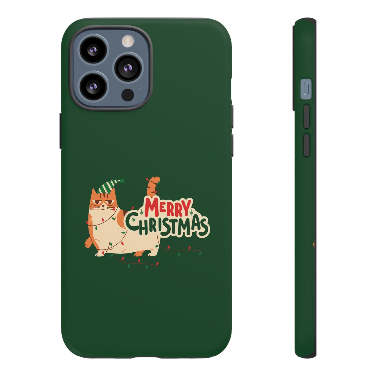 Cat Merry Christmas Phone Case | iPhone 15 Plus/ Pro, 14, 13, 12| Google Pixel 7, Pro, 5| Samsung Galaxy S23 All Major Phone Models