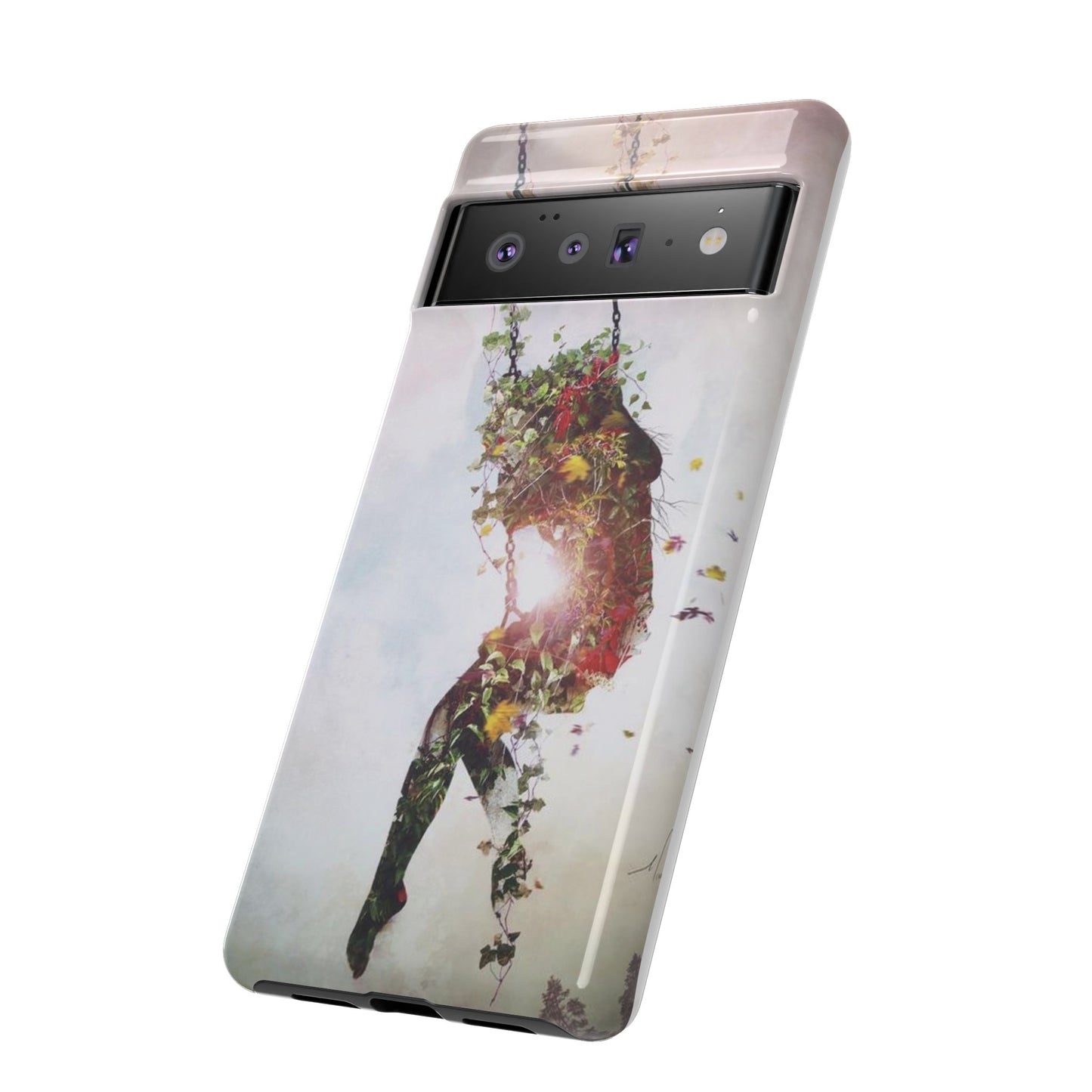 Flower Swing Girl Wallpaper Phone Case | iPhone 15 Plus/ Pro, 14, 13, 12| Google Pixel 7, Pro, 5| Samsung Galaxy S23 All Major Phone Models