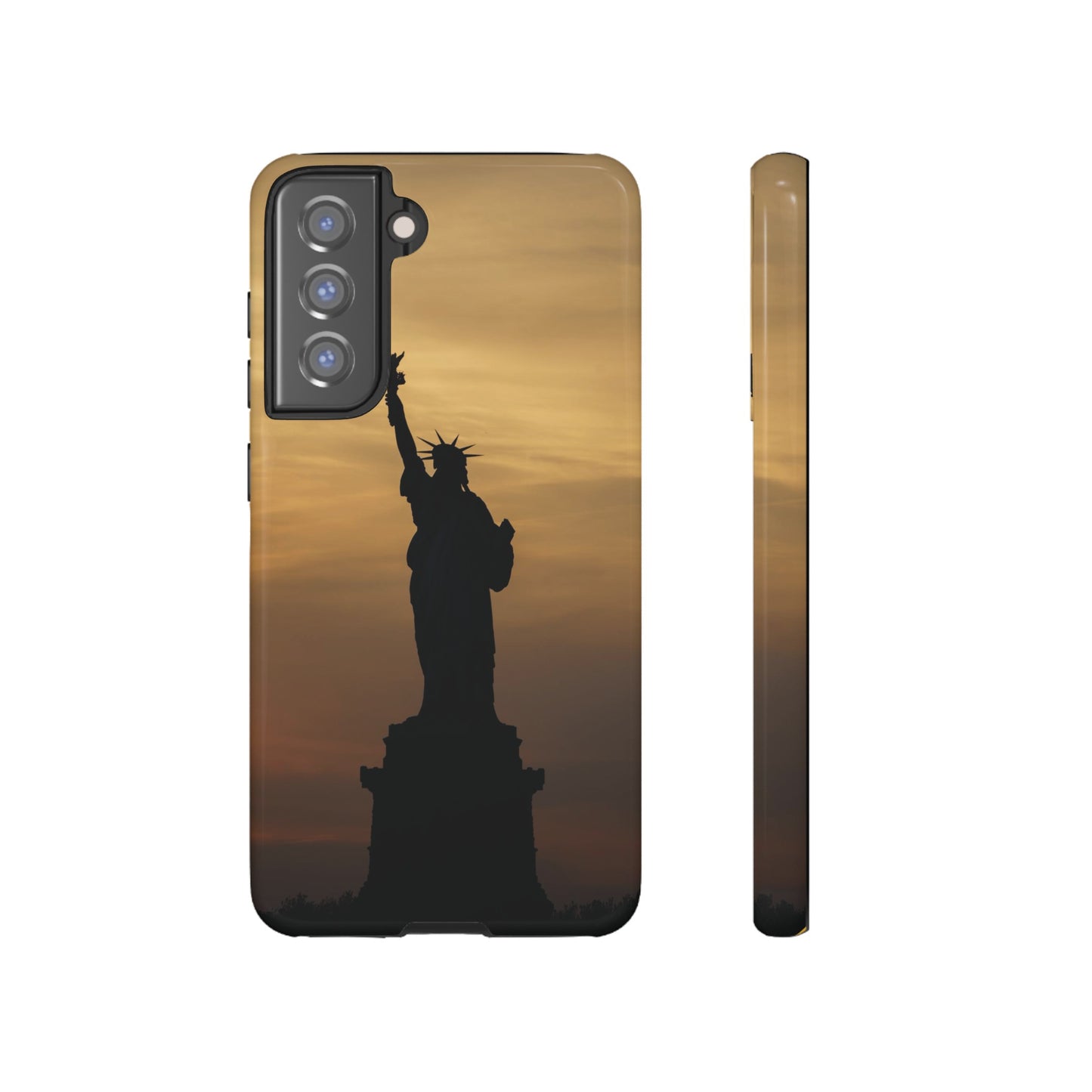 Silhouette Statue Of Liberty Wallpaper Phone Case | iPhone 15 Plus/ Pro, 14, 13, 12| Google Pixel 7, Pro, 5| Samsung Galaxy S23 All Major Phone Models