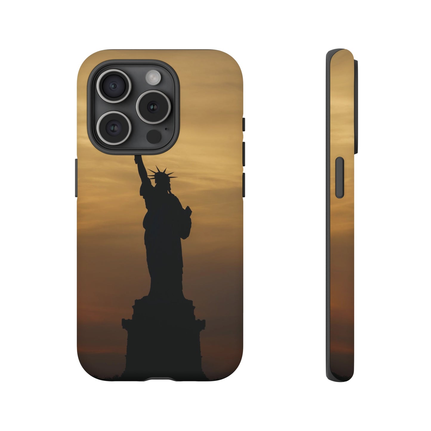 Silhouette Statue Of Liberty Wallpaper Phone Case | iPhone 15 Plus/ Pro, 14, 13, 12| Google Pixel 7, Pro, 5| Samsung Galaxy S23 All Major Phone Models