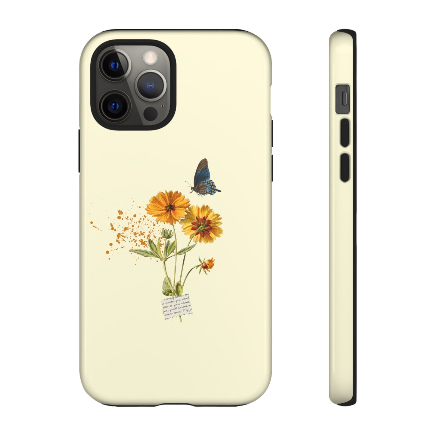 Butterfly Sunflowers Phone Case | iPhone 15 Plus/ Pro, 14, 13, 12| Google Pixel 7, Pro, 5| Samsung Galaxy S23 All Major Phone Models