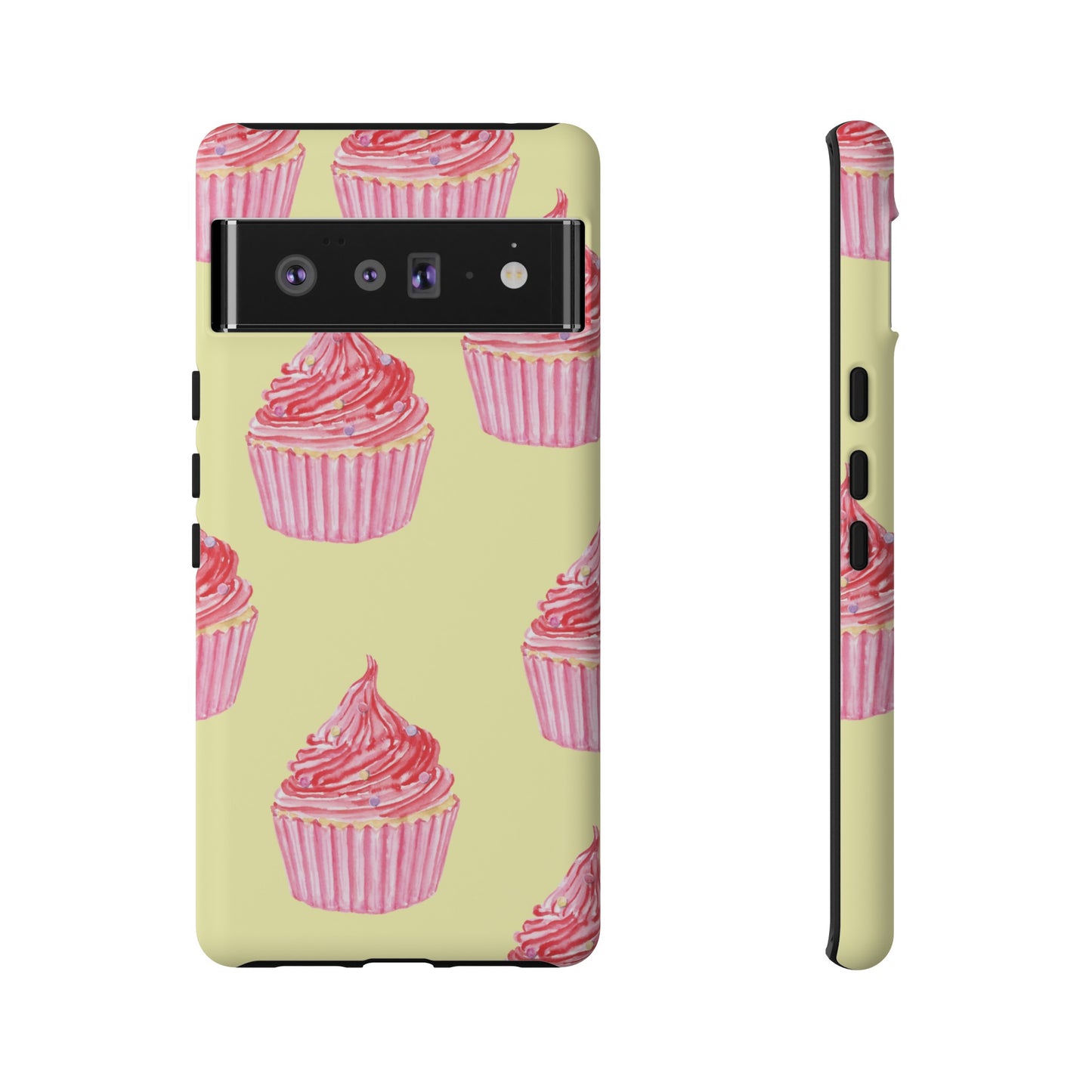 Pink Cupcake Wallpaper Phone Case | iPhone 15 Plus/ Pro, 14, 13, 12| Google Pixel 7, Pro, 5| Samsung Galaxy S23 All Major Phone Models