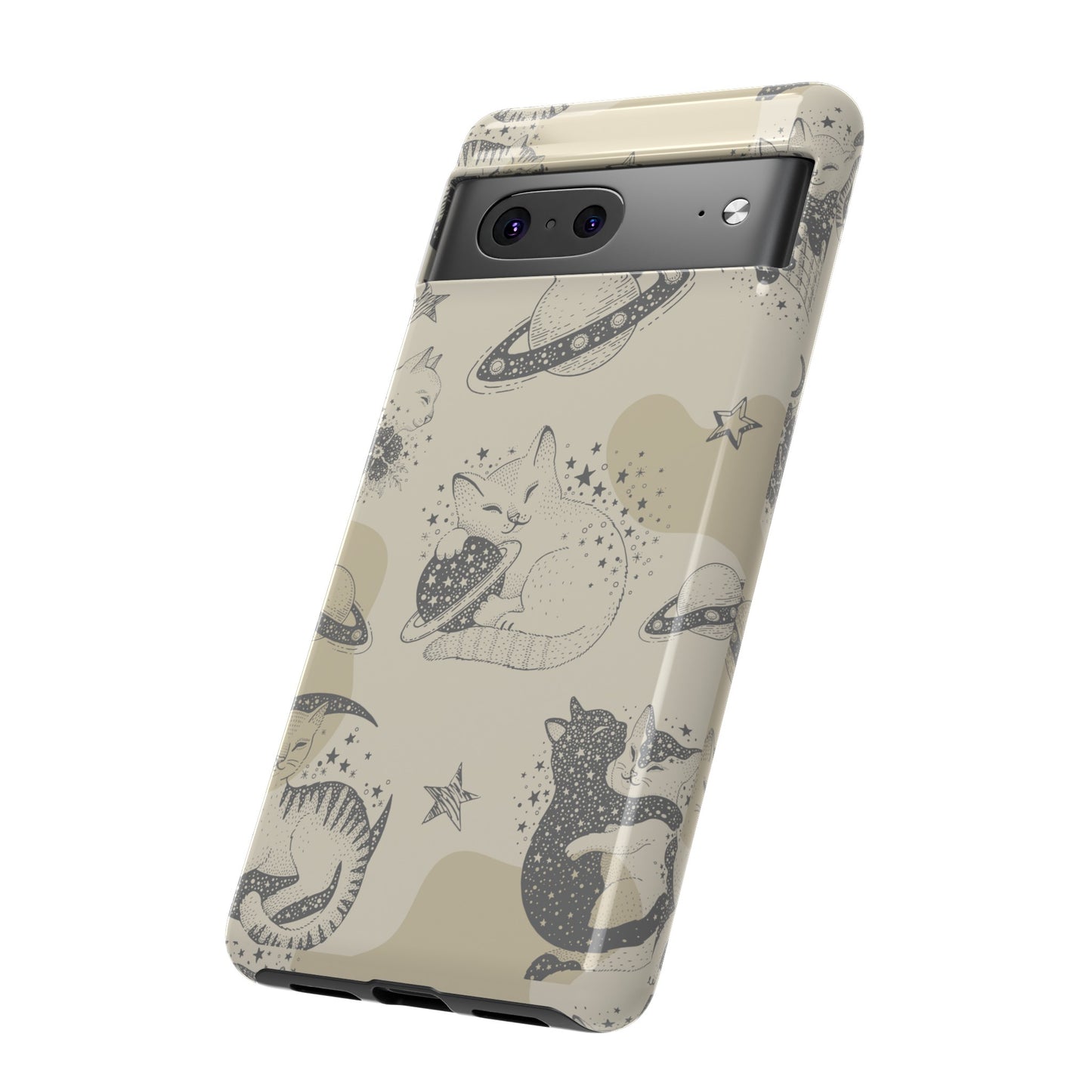 Floating Cosmic Cat Comfort Phone Case | iPhone 15 Plus/ Pro, 14, 13, 12| Google Pixel 7, Pro, 5| Samsung Galaxy S23 All Major Phone Models