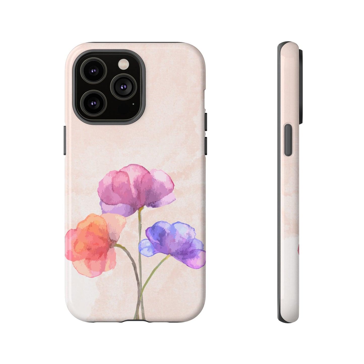 Three Flowers Wallpaper Phone Case | iPhone 15 Plus/ Pro, 14, 13, 12| Google Pixel 7, Pro, 5| Samsung Galaxy S23 All Major Phone Models