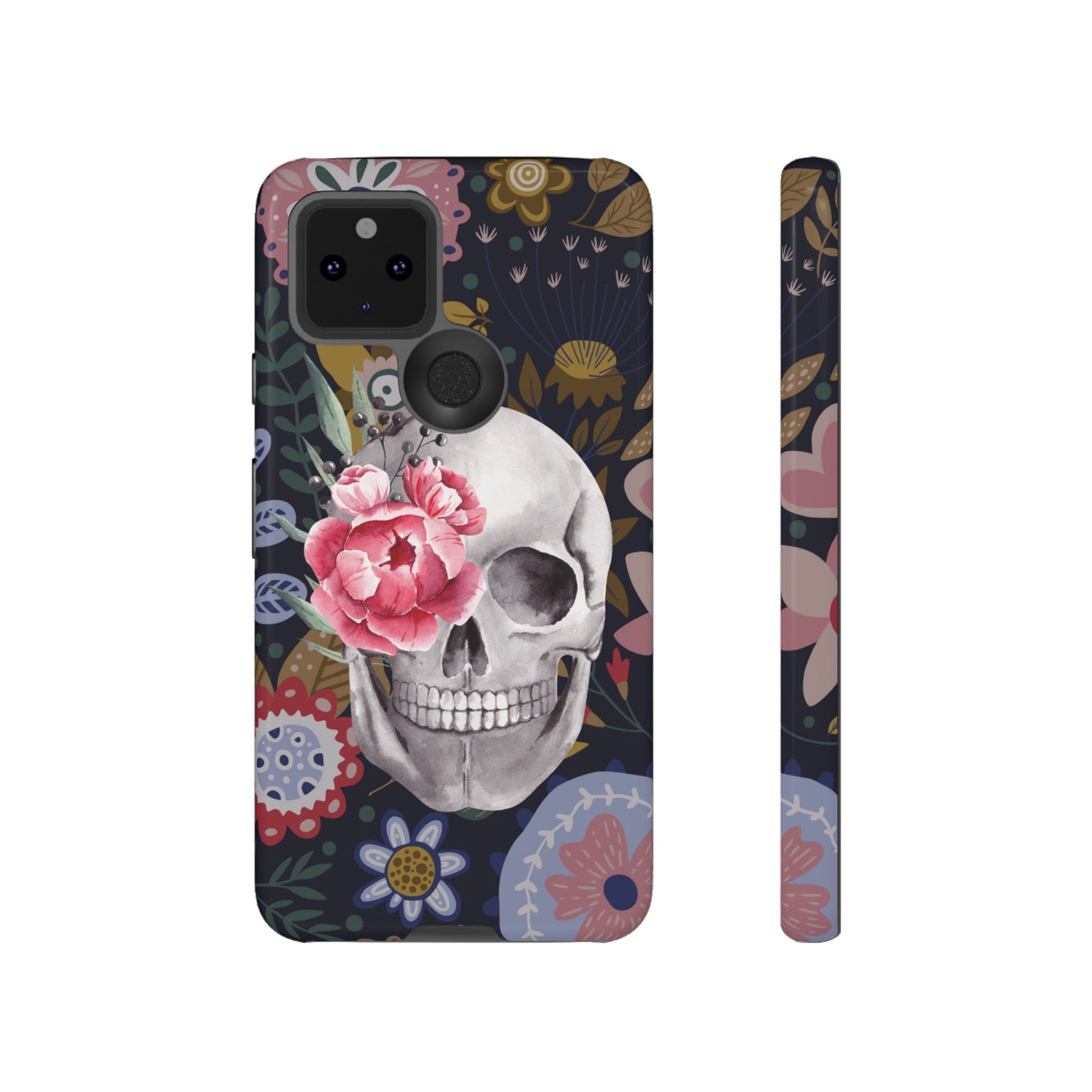 Floral Skull Wallpaper Phone Case | iPhone 15 Plus/ Pro, 14, 13, 12| Google Pixel 7, Pro, 5| Samsung Galaxy S23 All Major Phone Models