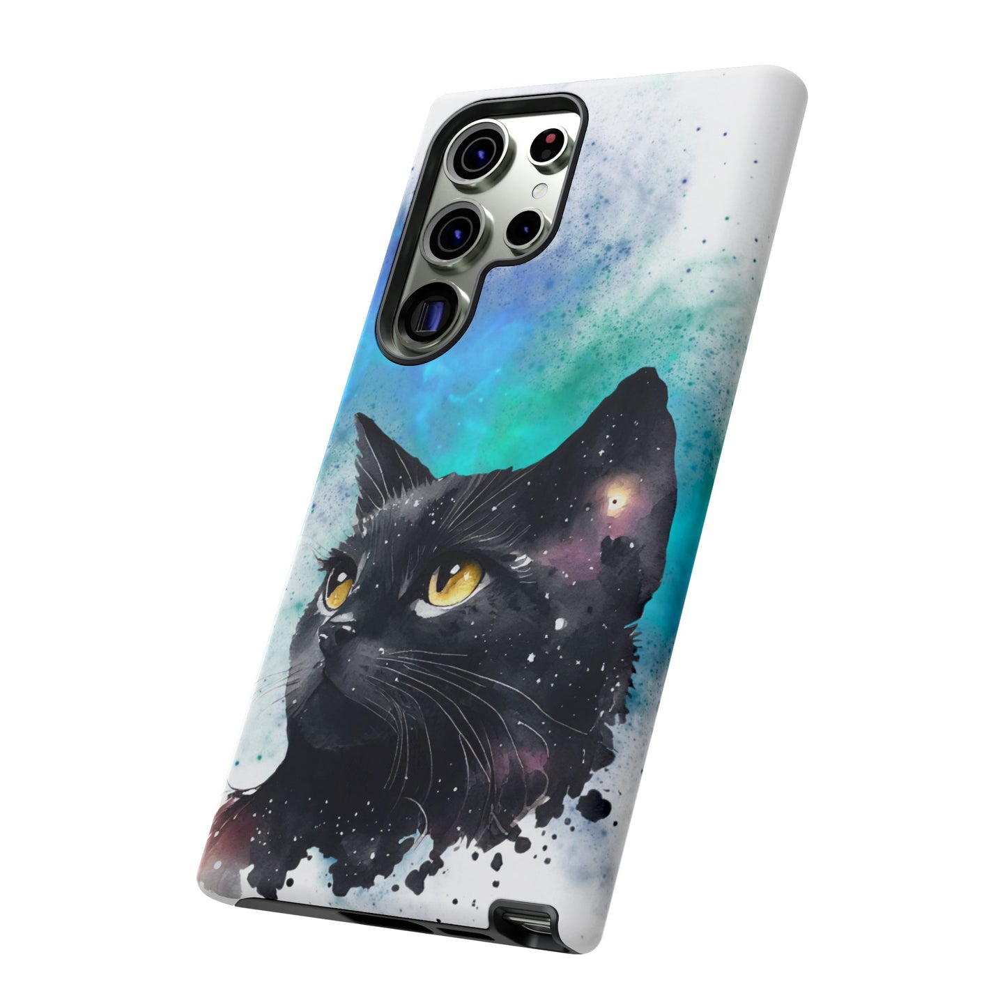 Cosmic Black Cat Phone Case | iPhone 15 Plus/ Pro, 14, 13, 12| Google Pixel 7, Pro, 5| Samsung Galaxy S23 All Major Phone Models