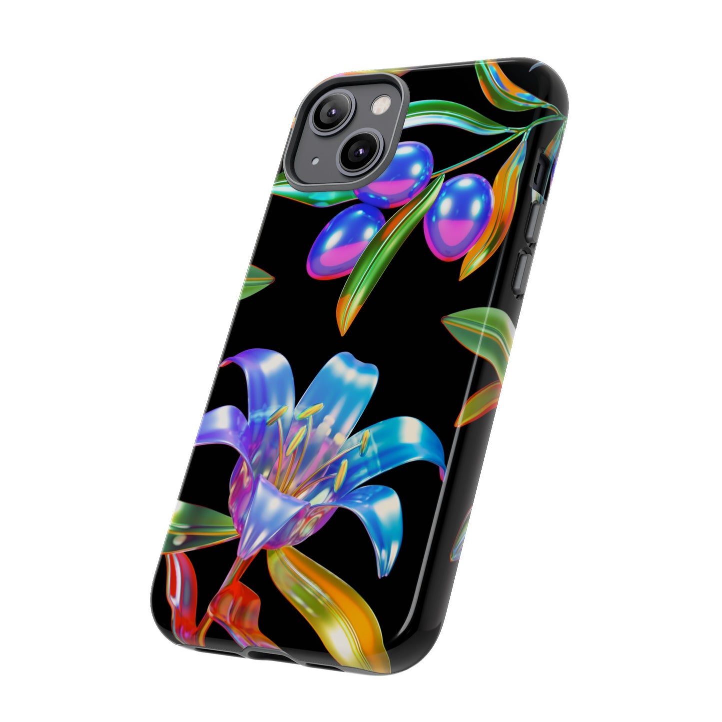 Metallic Flowers Phone Case | iPhone 15 Plus/ Pro, 14, 13, 12| Google Pixel 7, Pro, 5| Samsung Galaxy S23 All Major Phone Models