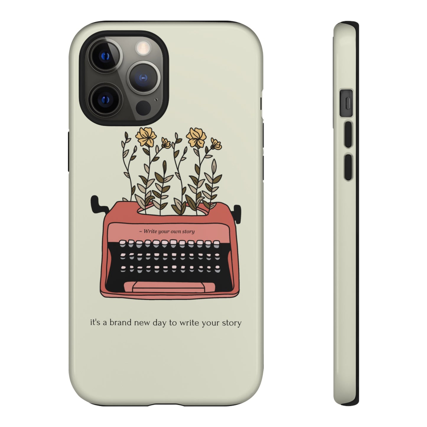 Flower Typewriter Phone Case | iPhone 15 Plus/ Pro, 14, 13, 12| Google Pixel 7, Pro, 5| Samsung Galaxy S23 All Major Phone Models