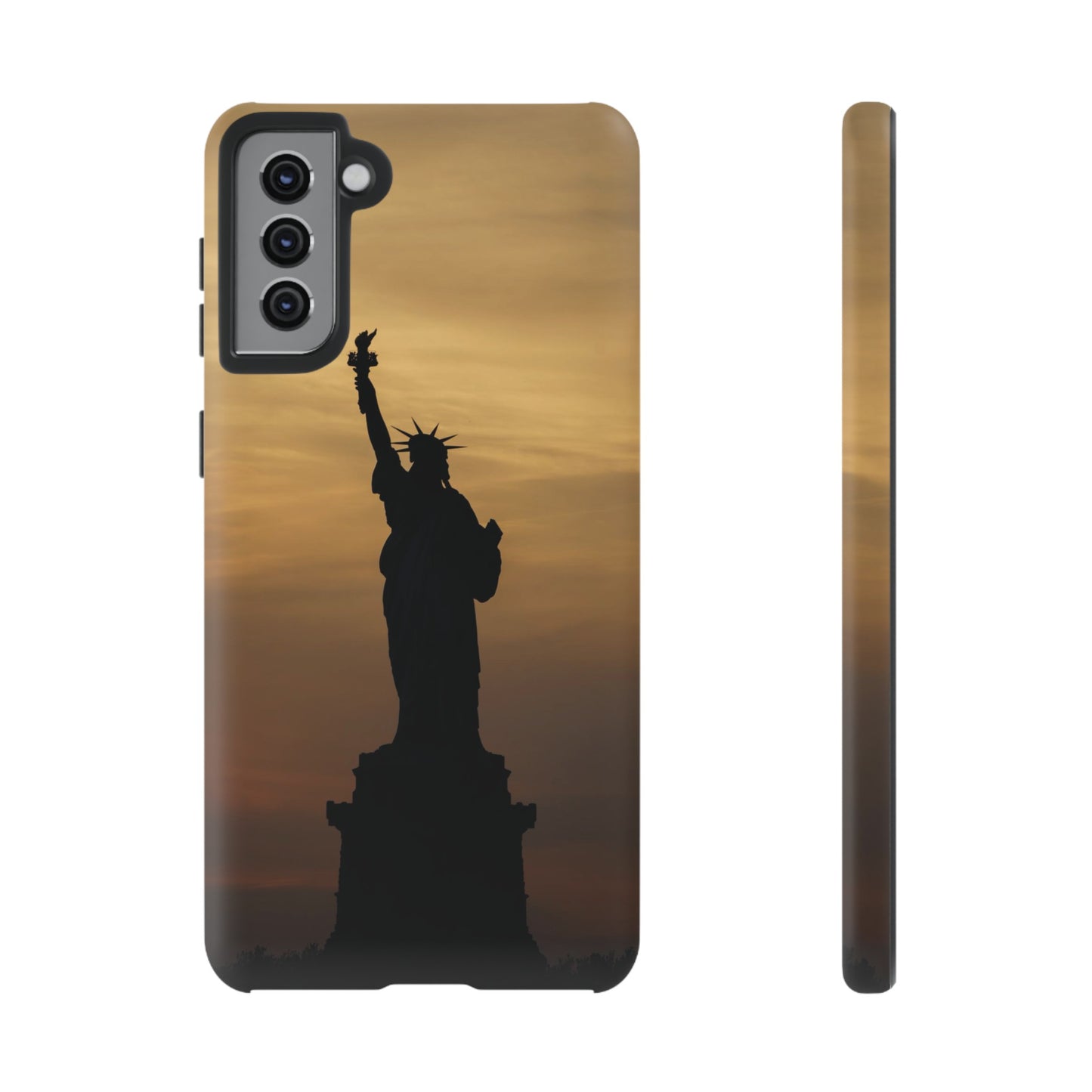 Silhouette Statue Of Liberty Wallpaper Phone Case | iPhone 15 Plus/ Pro, 14, 13, 12| Google Pixel 7, Pro, 5| Samsung Galaxy S23 All Major Phone Models