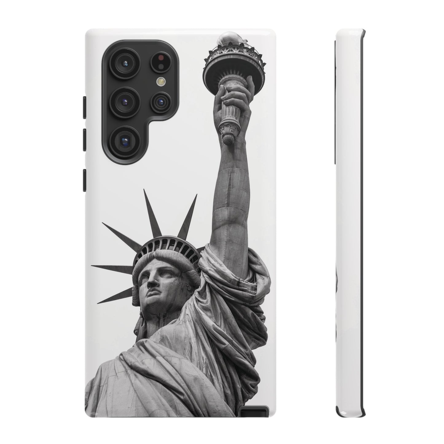 Black & White Statue of Liberty Wallpaper Phone Case | iPhone 15 Plus/ Pro, 14, 13, 12| Google Pixel 7, Pro, 5| Samsung Galaxy S23 All Major Phone Models