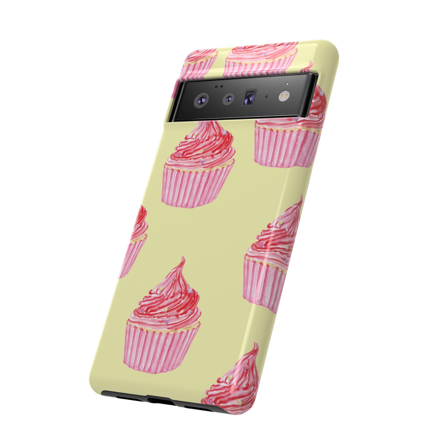 Pink Cupcake Wallpaper Phone Case | iPhone 15 Plus/ Pro, 14, 13, 12| Google Pixel 7, Pro, 5| Samsung Galaxy S23 All Major Phone Models