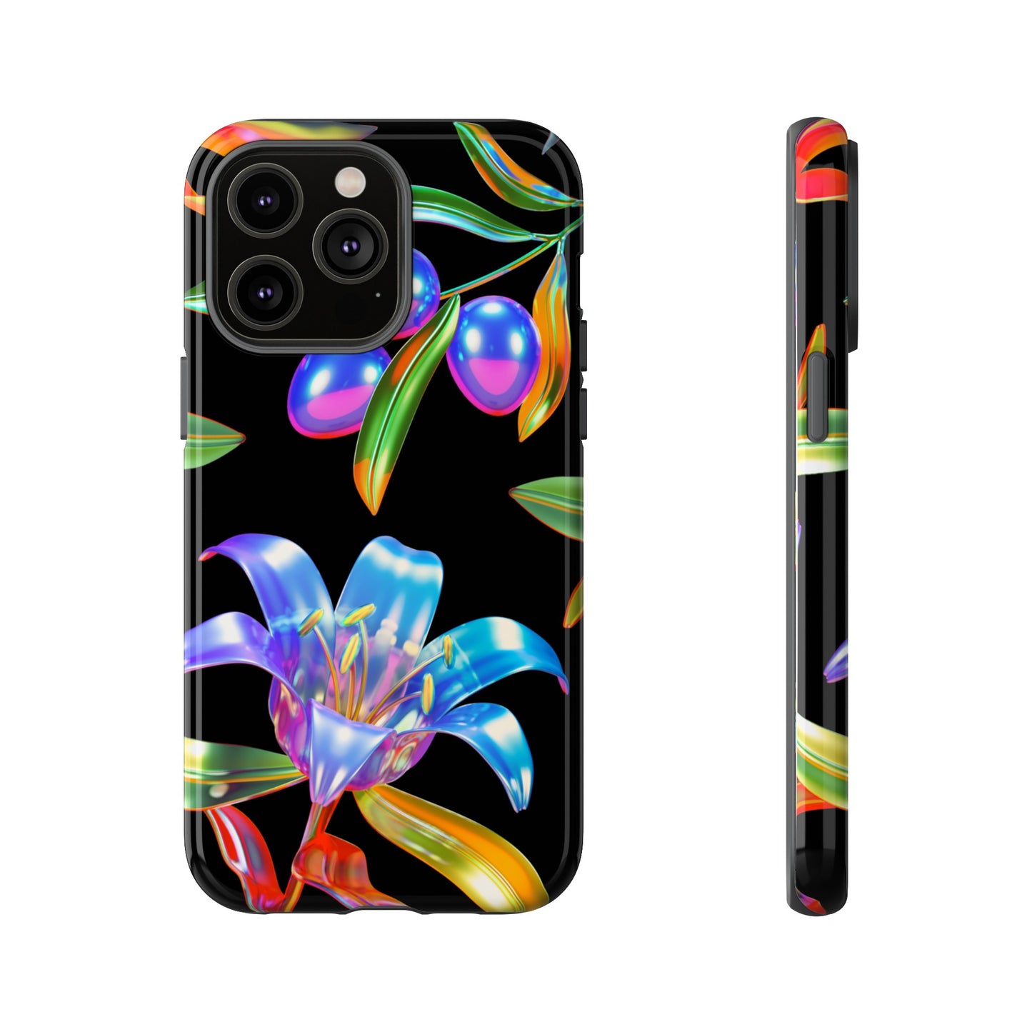 Metallic Flowers Phone Case | iPhone 15 Plus/ Pro, 14, 13, 12| Google Pixel 7, Pro, 5| Samsung Galaxy S23 All Major Phone Models