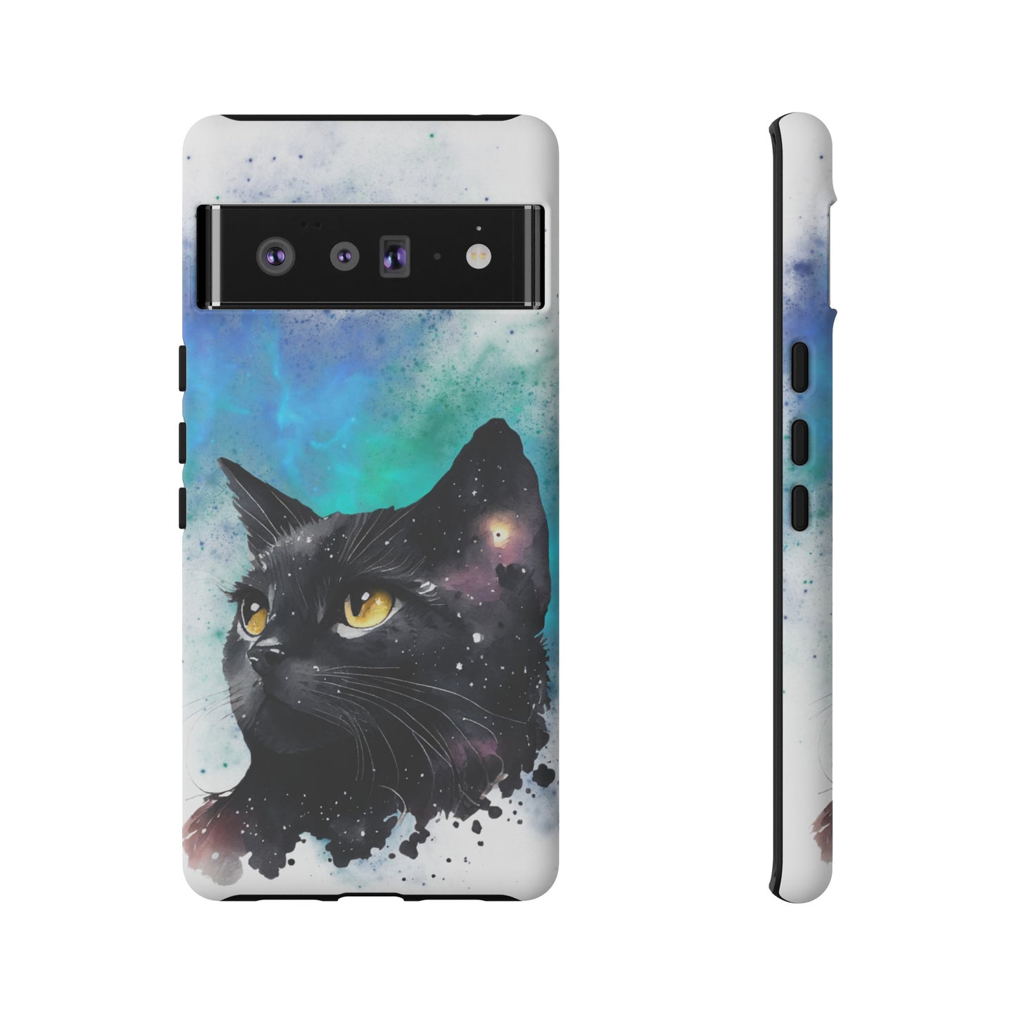 Cosmic Black Cat Phone Case | iPhone 15 Plus/ Pro, 14, 13, 12| Google Pixel 7, Pro, 5| Samsung Galaxy S23 All Major Phone Models