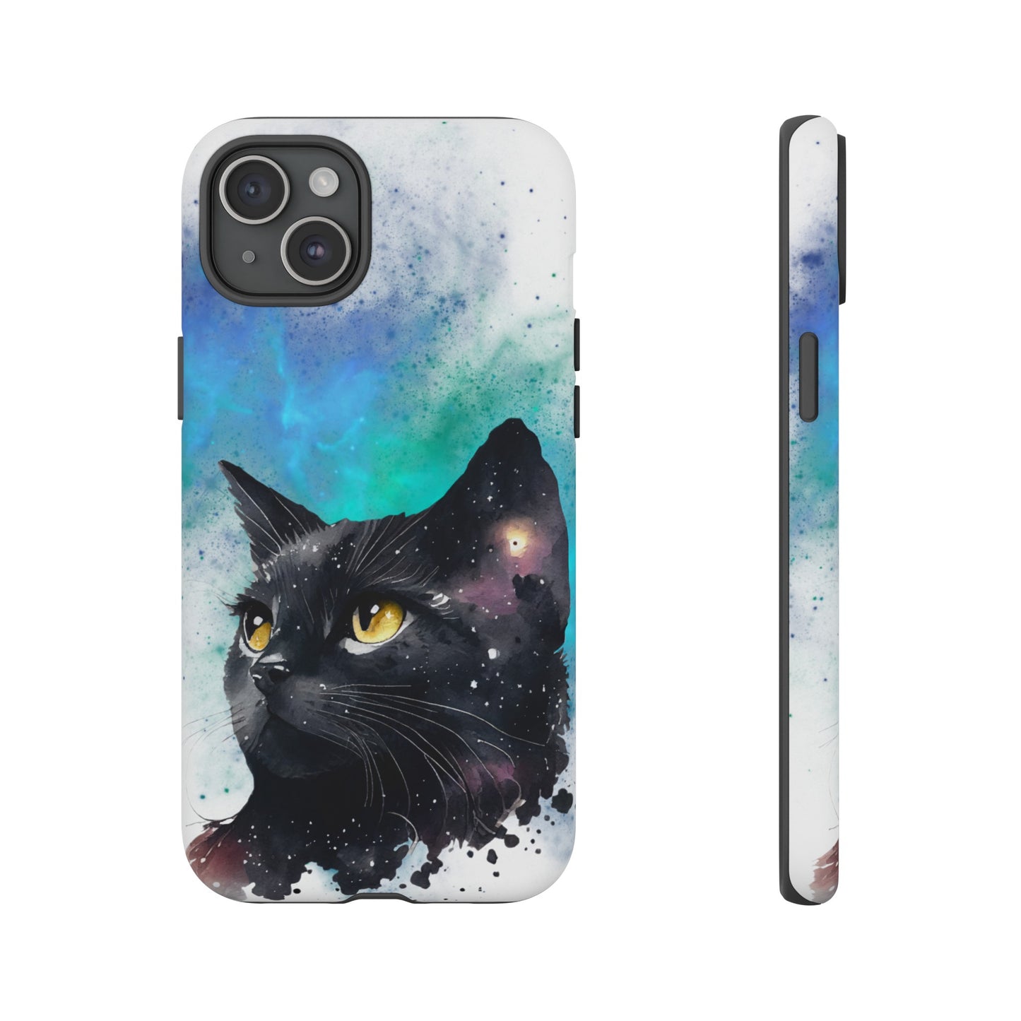 Cosmic Black Cat Phone Case | iPhone 15 Plus/ Pro, 14, 13, 12| Google Pixel 7, Pro, 5| Samsung Galaxy S23 All Major Phone Models