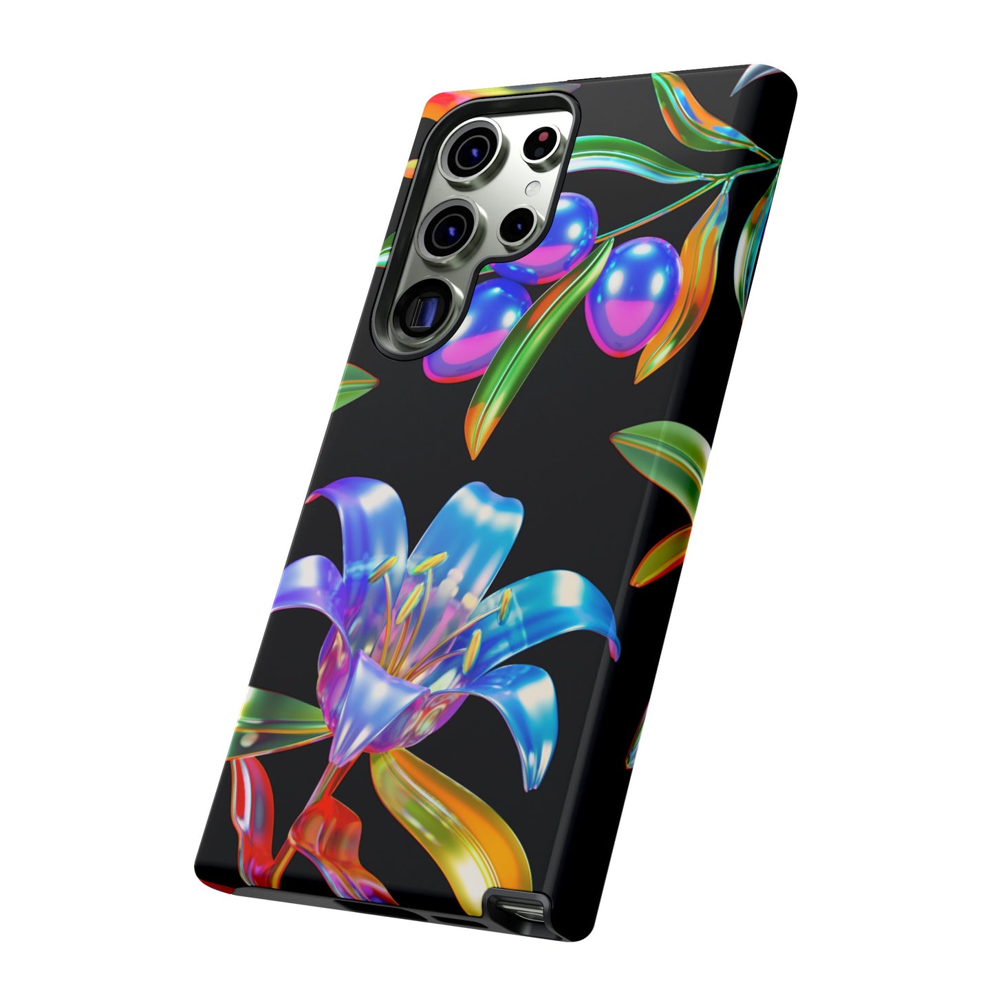 Metallic Flowers Phone Case | iPhone 15 Plus/ Pro, 14, 13, 12| Google Pixel 7, Pro, 5| Samsung Galaxy S23 All Major Phone Models