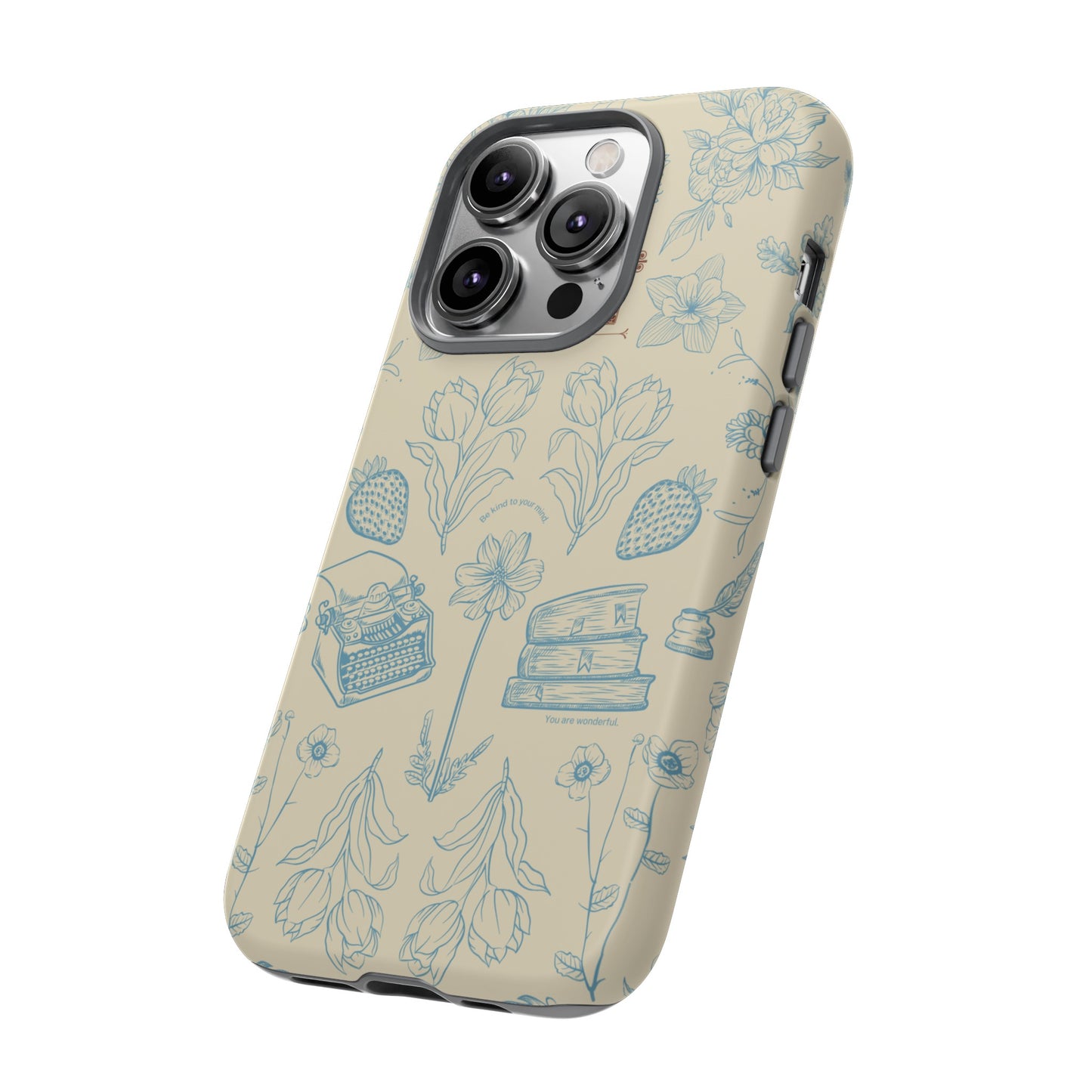 Typewriter Among The Flowers Phone Case | iPhone 15 Plus/ Pro, 14, 13, 12| Google Pixel 7, Pro, 5| Samsung Galaxy S23 All Major Phone Models