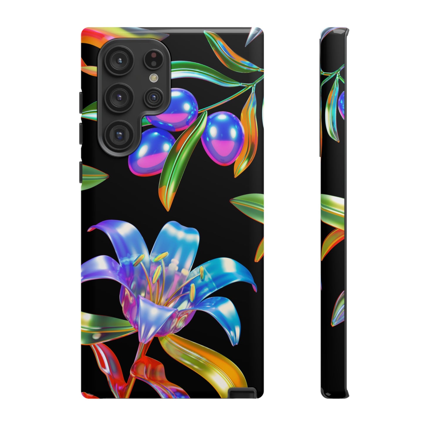 Metallic Flowers Phone Case | iPhone 15 Plus/ Pro, 14, 13, 12| Google Pixel 7, Pro, 5| Samsung Galaxy S23 All Major Phone Models