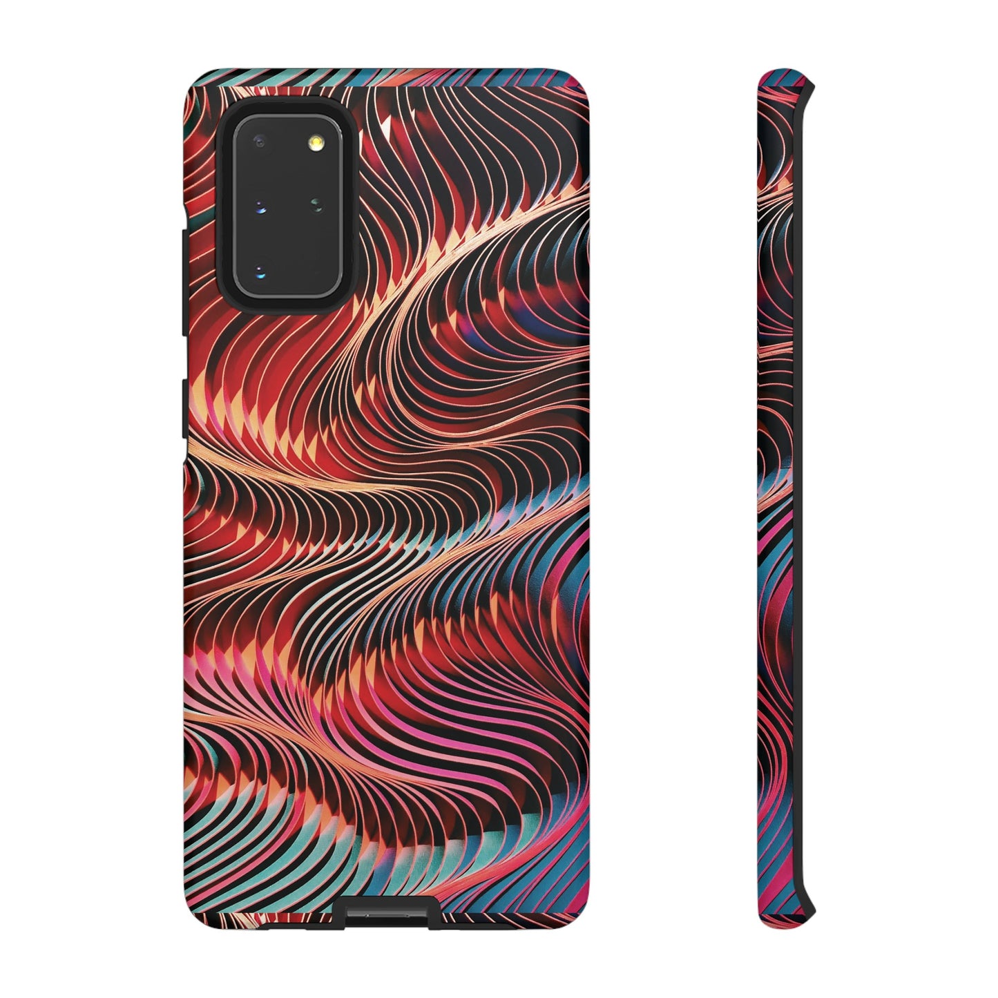 Wavy Crimson Abstract Wallpaper Phone Case|iPhone 15 Plus/ Pro, 14, 13, 12|Google Pixel 7, Pro, 5| Samsung Galaxy S23 All Major Phone Models