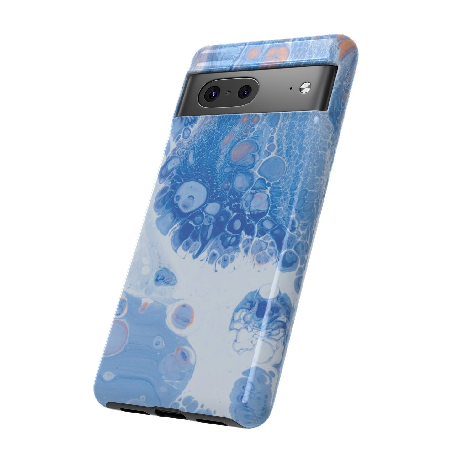 Blue and White Resin Inspired Phone Case |iPhone 15 Plus/ Pro, 14, 13, 12| Google Pixel 7, Pro, 5| Samsung Galaxy S23 All Major Phone Models