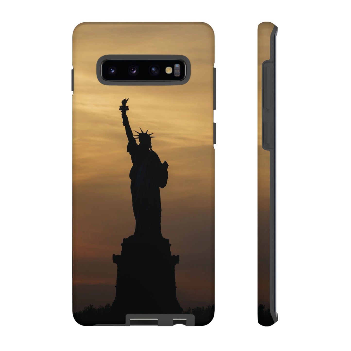 Silhouette Statue Of Liberty Wallpaper Phone Case | iPhone 15 Plus/ Pro, 14, 13, 12| Google Pixel 7, Pro, 5| Samsung Galaxy S23 All Major Phone Models